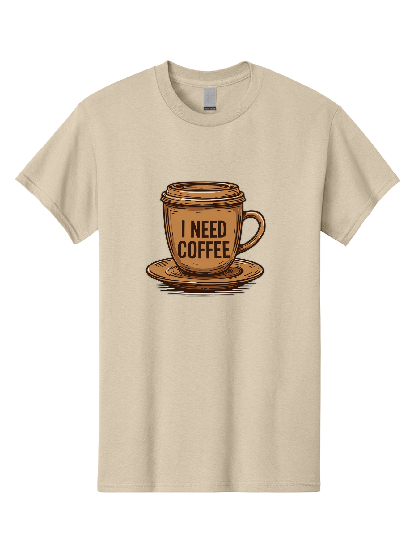 I-Need-Coffee-15 Men'S Graphic Tee, 100% Cotton, Comfortable Casual Summer Wear, Machine Washable, Coffee Cup, Coffee Break, Morning Pick-Me-Up, Caffeine Fix, Humorous Illustration, Coffee Lover, Coffee Addiction Bac064 3