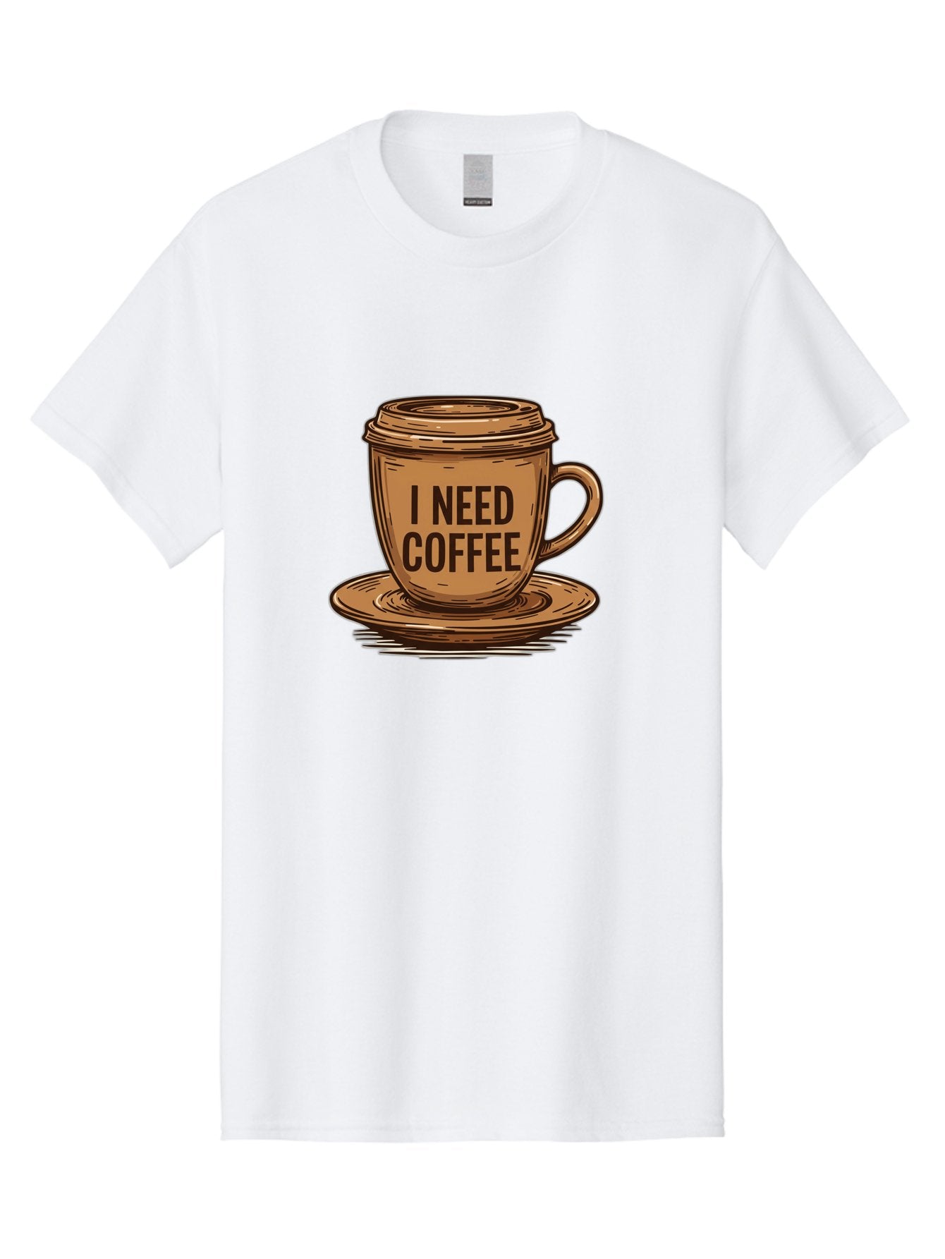 I-Need-Coffee-15 Men'S Graphic Tee, 100% Cotton, Comfortable Casual Summer Wear, Machine Washable, Coffee Cup, Coffee Break, Morning Pick-Me-Up, Caffeine Fix, Humorous Illustration, Coffee Lover, Coffee Addiction Bac064