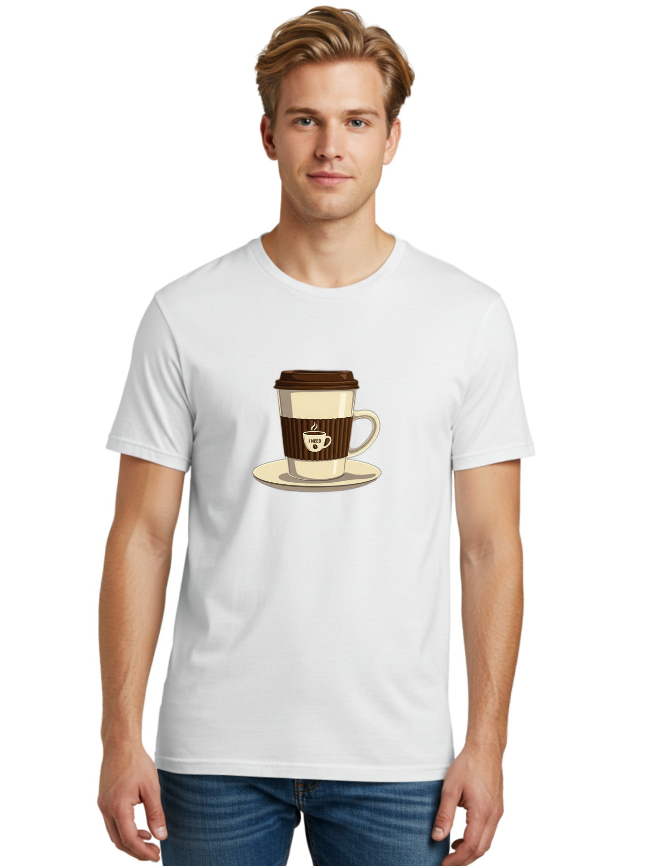 I-Need-Coffee-16 Men'S Graphic Tee, 100% Cotton, Comfortable Casual Summer Wear, Machine Washable, Coffee Cup, Takeout Container, Coffee To Go, Coffee Break, Coffee Lover, Morning Coffee, Caffeine Fix, Coffee Craving Bac065 25