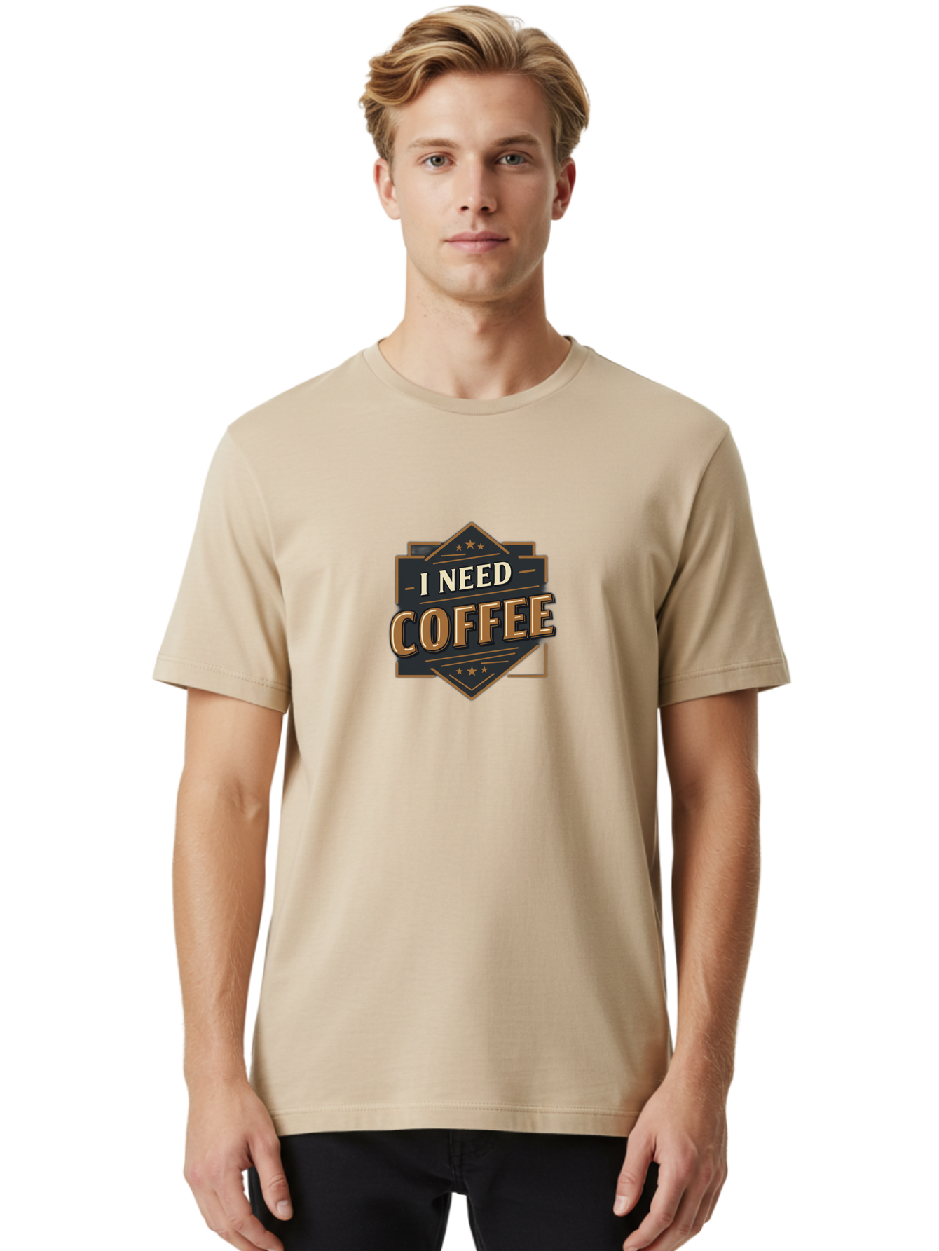 I-Need-Coffee-2 Men'S Graphic Tee, 100% Cotton, Comfortable Casual Summer Wear, Machine Washable, Coffee Lover, Morning Motivation, Caffeine Addict, Coffee Breaks, Energizing Drinks, Coffee Culture Bac066 26
