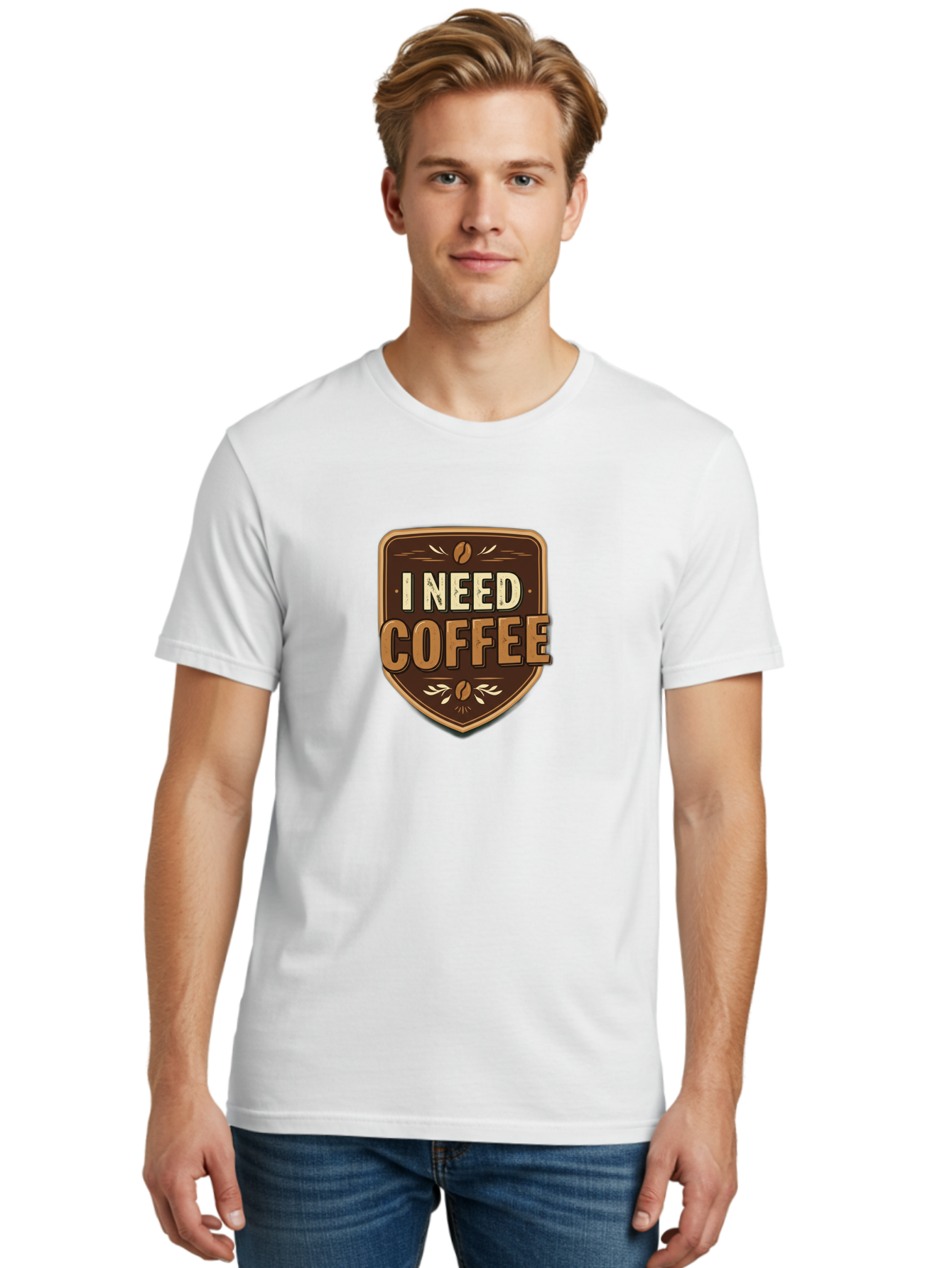 I-Need-Coffee-3 Men'S Graphic Tee, 100% Cotton, Comfortable Casual Summer Wear, Machine Washable, Coffee Lover, Coffee Break, Coffee Addiction, Coffee Quote, Caffeine Fix, Coffee Humor, Funny Coffee, Coffee Meme Bac067 27