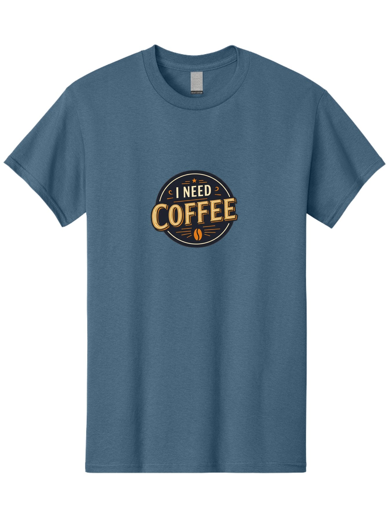 I-Need-Coffee-4 Men'S Graphic Tee, 100% Cotton, Comfortable Casual Summer Wear, Machine Washable, Coffee Lover, Coffee Addiction, Morning Motivation, Coffee Quote, Coffee Humor, Coffee Obsession Bac068
