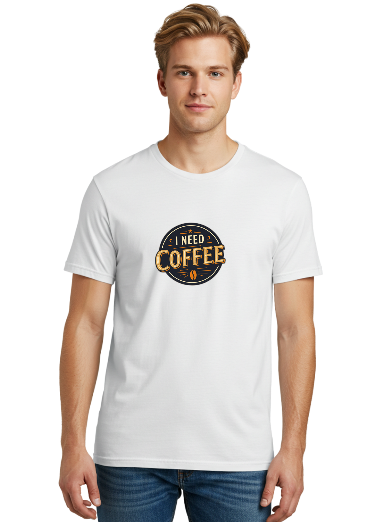 I-Need-Coffee-4 Men'S Graphic Tee, 100% Cotton, Comfortable Casual Summer Wear, Machine Washable, Coffee Lover, Coffee Addiction, Morning Motivation, Coffee Quote, Coffee Humor, Coffee Obsession Bac068 24