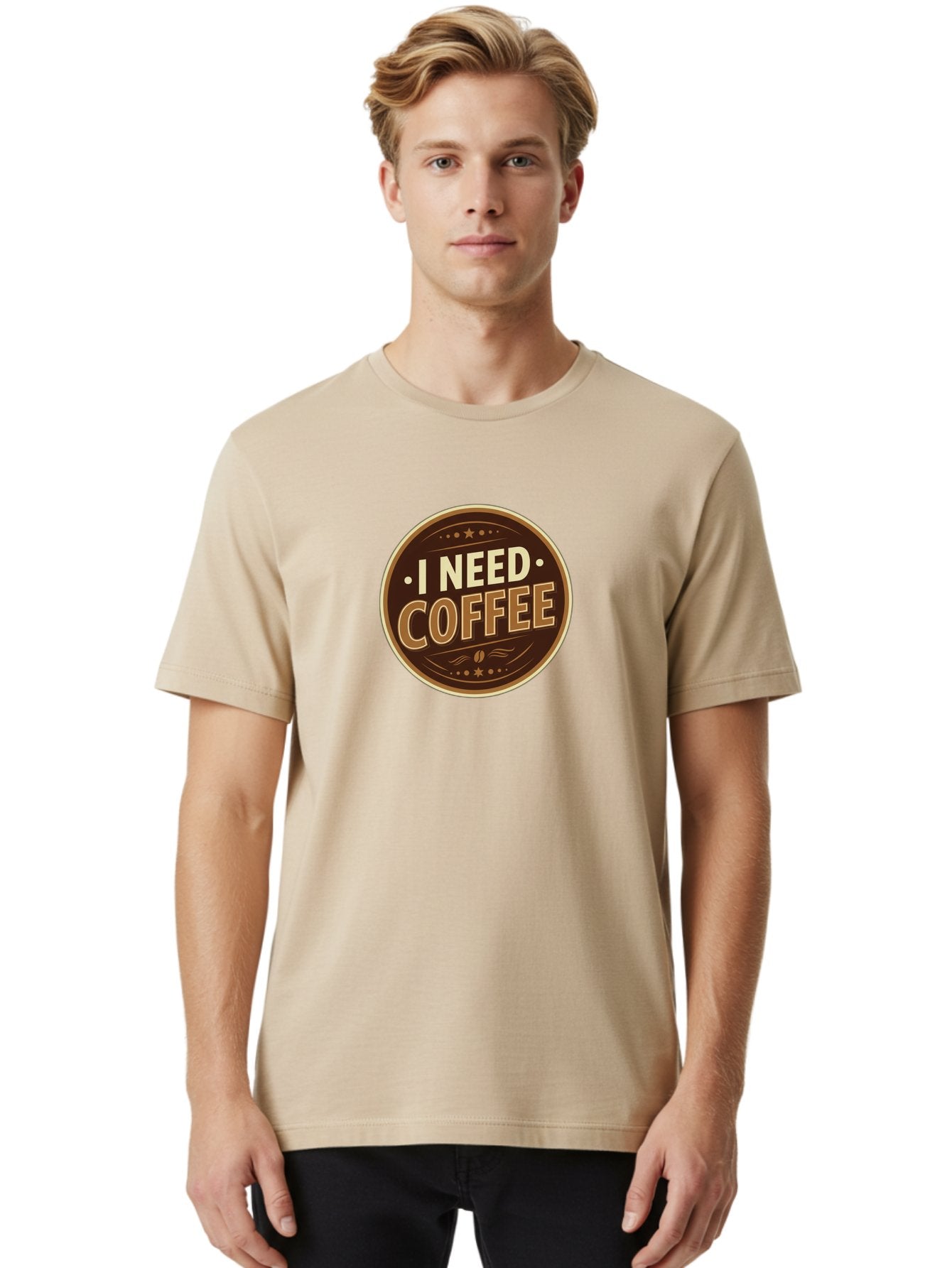 I-Need-Coffee-5 Men'S Graphic Tee, 100% Cotton, Comfortable Casual Summer Wear, Machine Washable, Coffee Lover, Caffeine Fix, Morning Motivation, Coffee Break, Coffee Addiction, Coffee Culture, Coffee Quote, Coffee Art Bac069 21