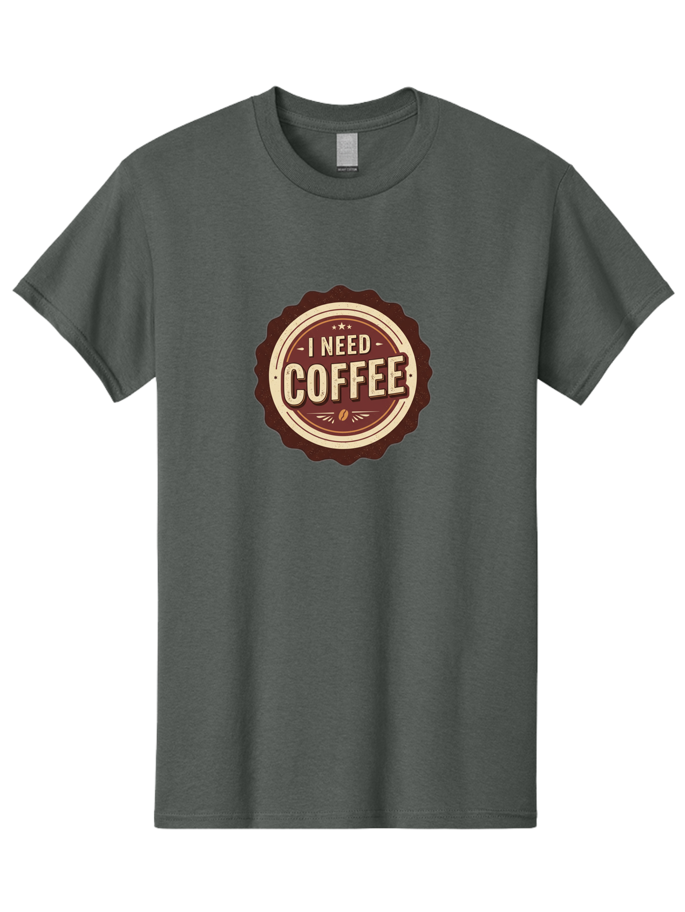 I-Need-Coffee-6 Men'S Graphic Tee, 100% Cotton, Comfortable Casual Summer Wear, Machine Washable, Coffee Lover, Caffeine Craving, Morning Motivation, Coffee Addict, Coffee Culture, Coffee Bean, Vintage Style, Retro Design, Humorous Quote, Bac070 14