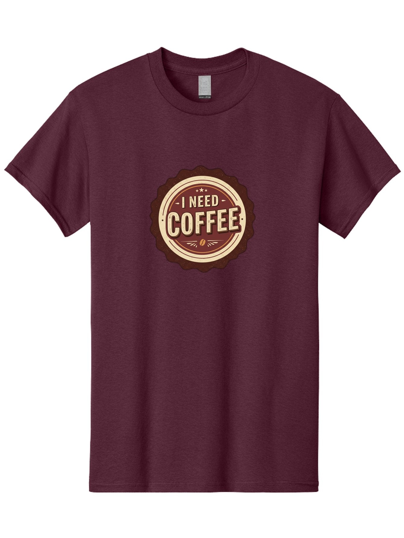 I-Need-Coffee-6 Men'S Graphic Tee, 100% Cotton, Comfortable Casual Summer Wear, Machine Washable, Coffee Lover, Caffeine Craving, Morning Motivation, Coffee Addict, Coffee Culture, Coffee Bean, Vintage Style, Retro Design, Humorous Quote, Bac070 6