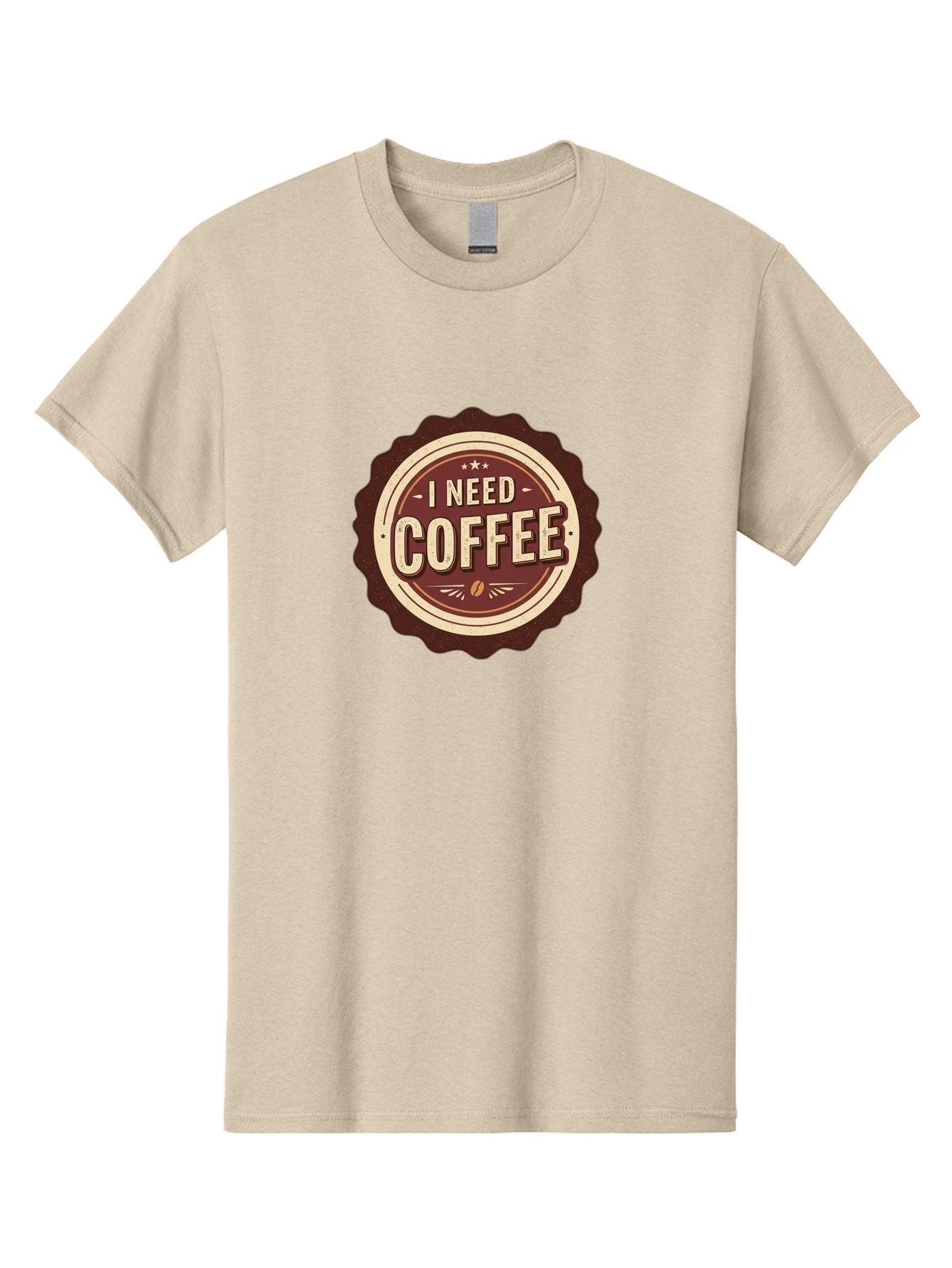 I-Need-Coffee-6 Men'S Graphic Tee, 100% Cotton, Comfortable Casual Summer Wear, Machine Washable, Coffee Lover, Caffeine Craving, Morning Motivation, Coffee Addict, Coffee Culture, Coffee Bean, Vintage Style, Retro Design, Humorous Quote, Bac070 4