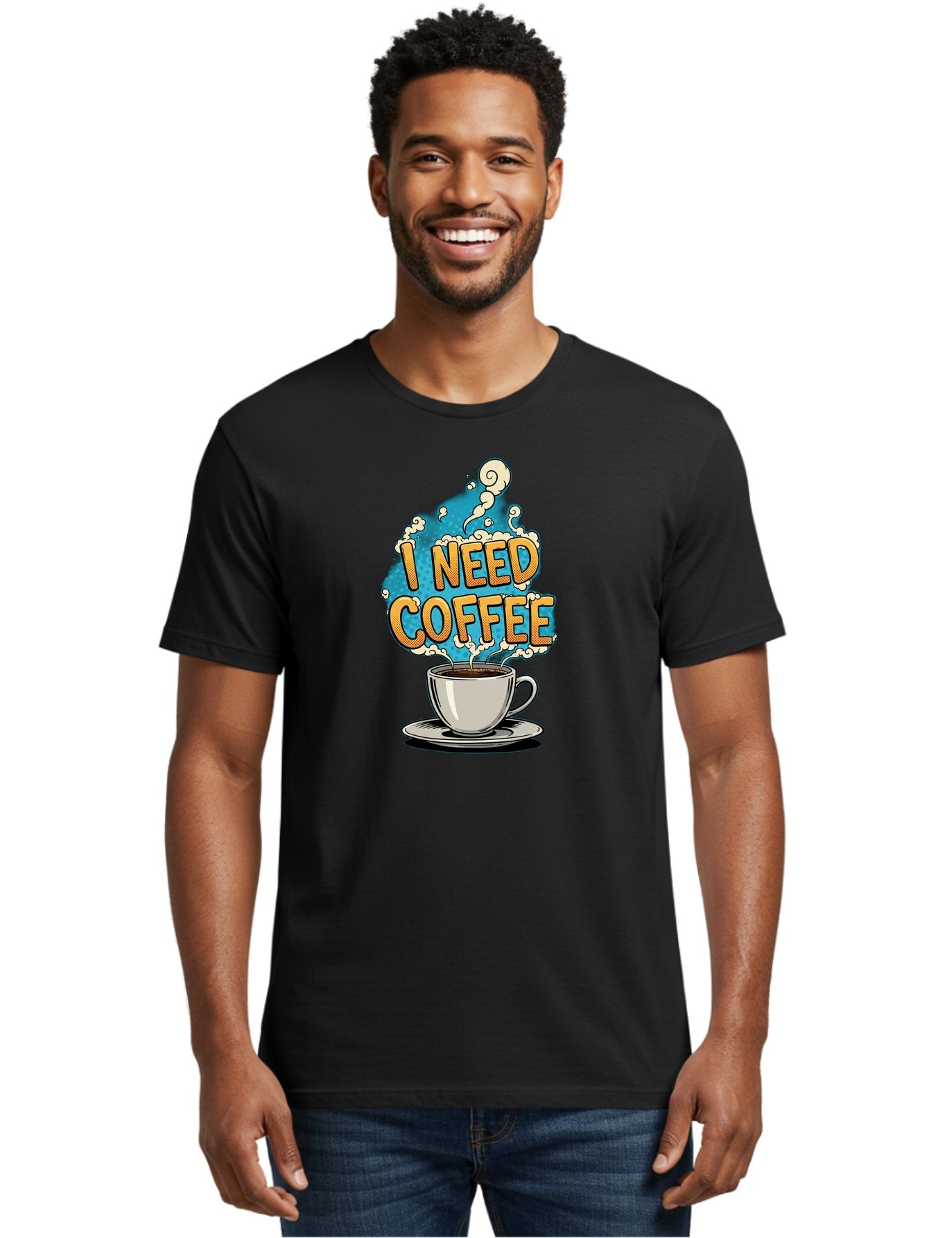 I-Need-Coffee-9 Men'S Graphic Tee, 100% Cotton, Comfortable Casual Summer Wear, Machine Washable, Coffee Cup, Morning Coffee, Coffee Addiction, Caffeine Fix, Morning Motivation, Coffee Lover, Steaming Hot Coffee, Coffee Break Bac073 18