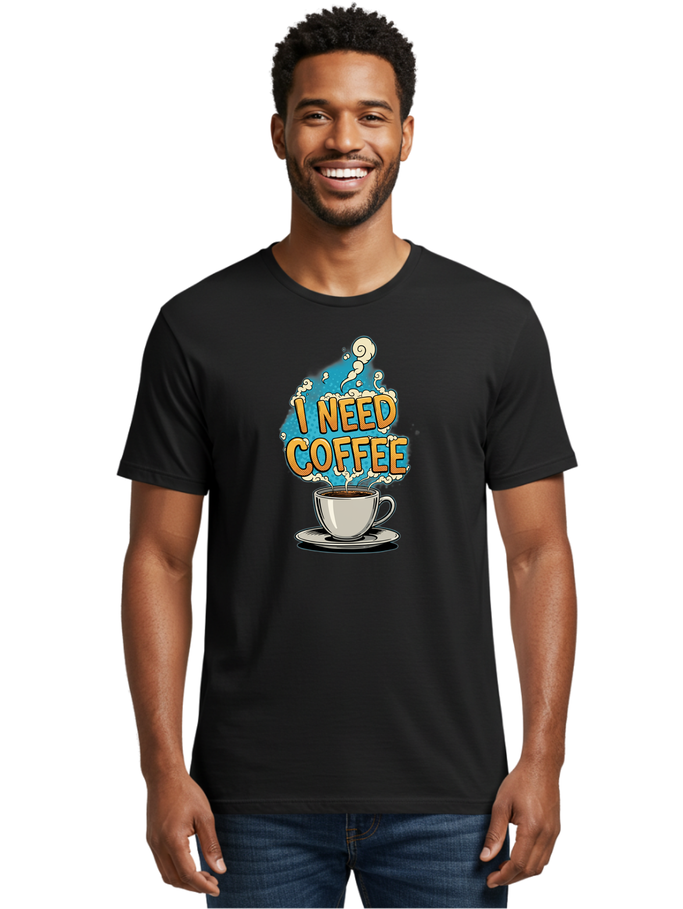 I-Need-Coffee-9 Men'S Graphic Tee, 100% Cotton, Comfortable Casual Summer Wear, Machine Washable, Coffee Cup, Morning Coffee, Coffee Addiction, Caffeine Fix, Morning Motivation, Coffee Lover, Steaming Hot Coffee, Coffee Break Bac073 27
