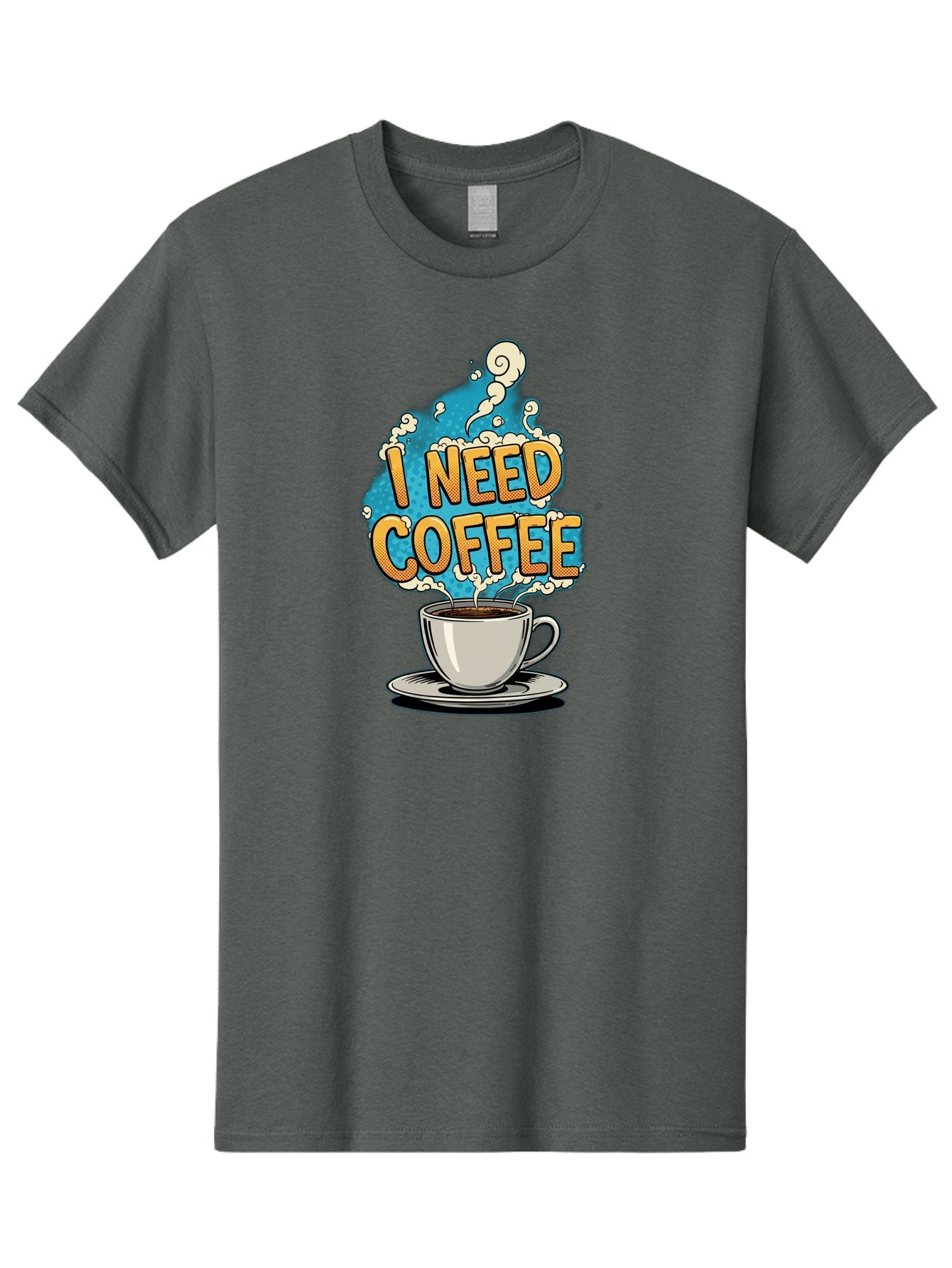 I-Need-Coffee-9 Men'S Graphic Tee, 100% Cotton, Comfortable Casual Summer Wear, Machine Washable, Coffee Cup, Morning Coffee, Coffee Addiction, Caffeine Fix, Morning Motivation, Coffee Lover, Steaming Hot Coffee, Coffee Break Bac073 8