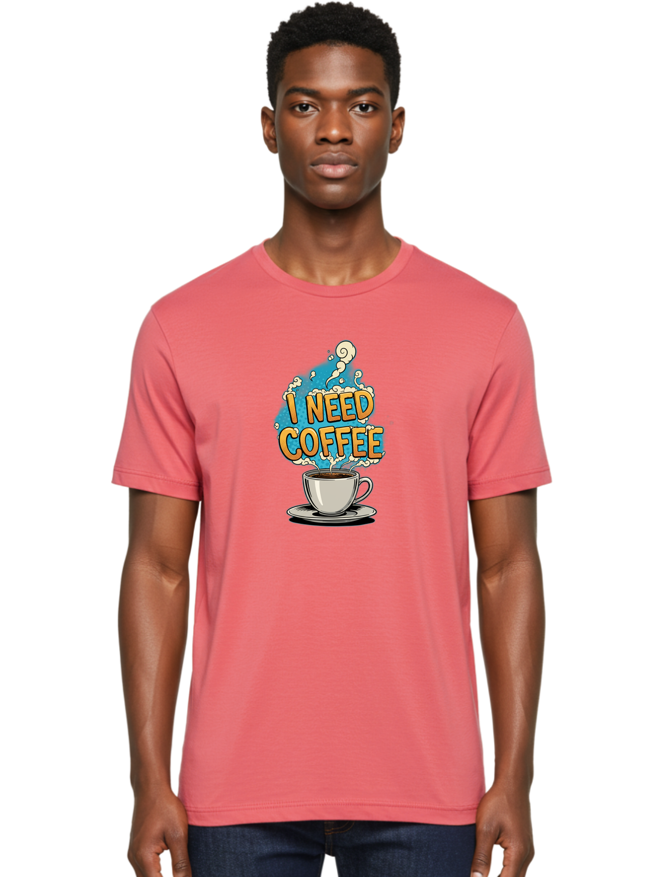 I-Need-Coffee-9 Men'S Graphic Tee, 100% Cotton, Comfortable Casual Summer Wear, Machine Washable, Coffee Cup, Morning Coffee, Coffee Addiction, Caffeine Fix, Morning Motivation, Coffee Lover, Steaming Hot Coffee, Coffee Break Bac073 30