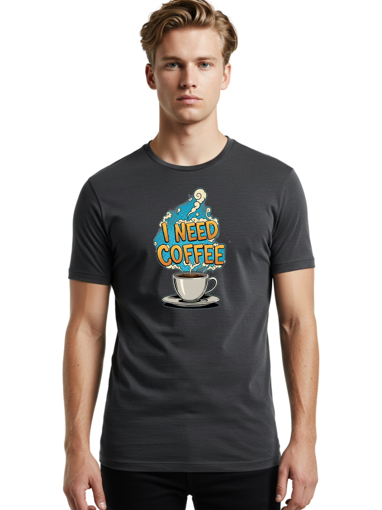 I-Need-Coffee-9 Men'S Graphic Tee, 100% Cotton, Comfortable Casual Summer Wear, Machine Washable, Coffee Cup, Morning Coffee, Coffee Addiction, Caffeine Fix, Morning Motivation, Coffee Lover, Steaming Hot Coffee, Coffee Break Bac073 28