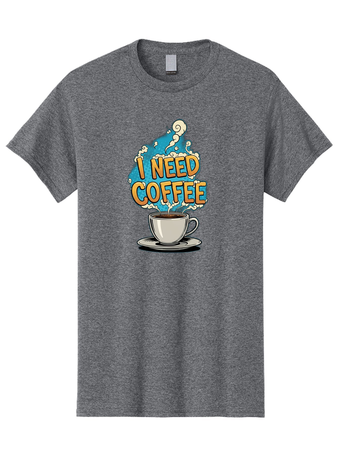 I-Need-Coffee-9 Men'S Graphic Tee, 100% Cotton, Comfortable Casual Summer Wear, Machine Washable, Coffee Cup, Morning Coffee, Coffee Addiction, Caffeine Fix, Morning Motivation, Coffee Lover, Steaming Hot Coffee, Coffee Break Bac073 9