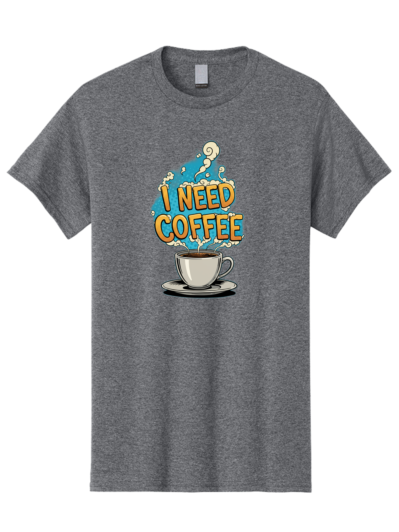 I-Need-Coffee-9 Men'S Graphic Tee, 100% Cotton, Comfortable Casual Summer Wear, Machine Washable, Coffee Cup, Morning Coffee, Coffee Addiction, Caffeine Fix, Morning Motivation, Coffee Lover, Steaming Hot Coffee, Coffee Break Bac073 5