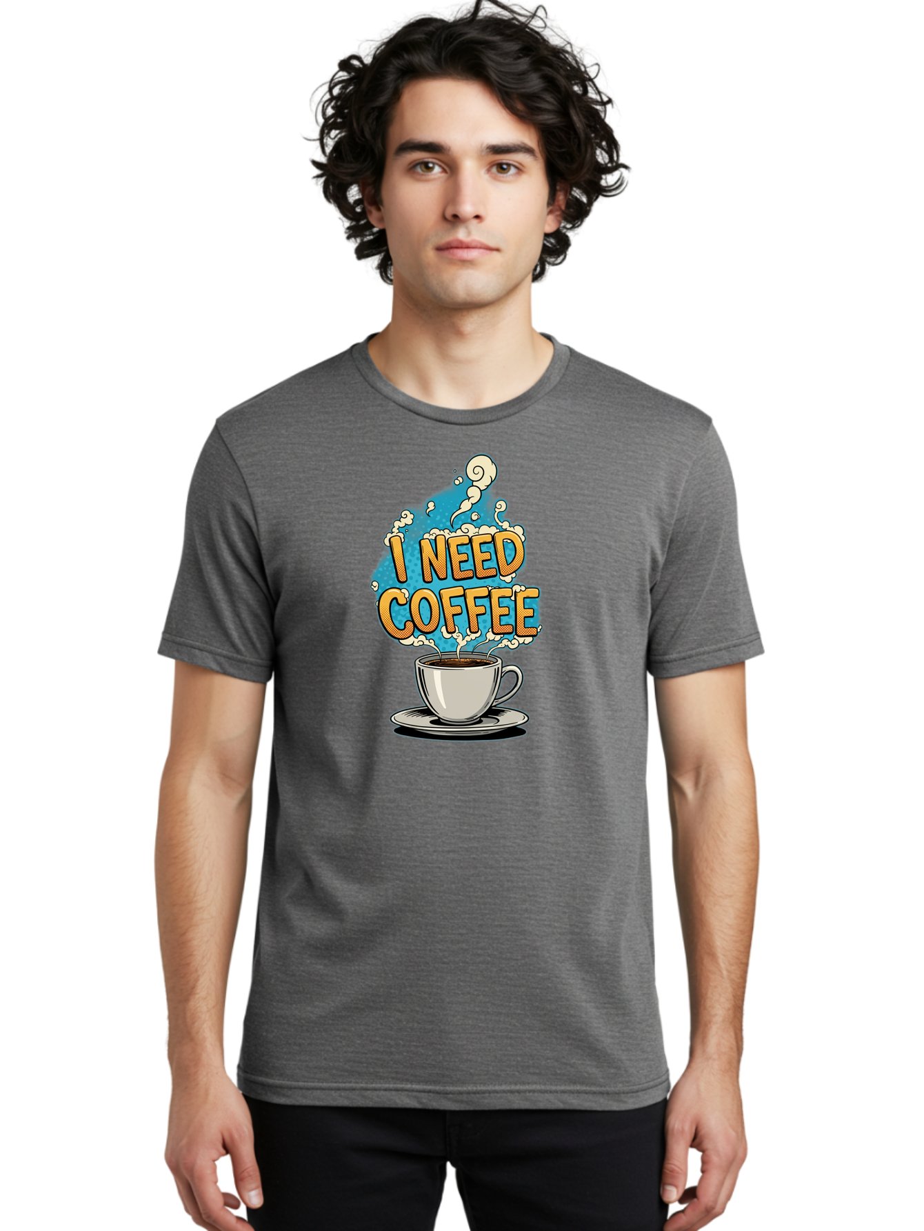 I-Need-Coffee-9 Men'S Graphic Tee, 100% Cotton, Comfortable Casual Summer Wear, Machine Washable, Coffee Cup, Morning Coffee, Coffee Addiction, Caffeine Fix, Morning Motivation, Coffee Lover, Steaming Hot Coffee, Coffee Break Bac073 20