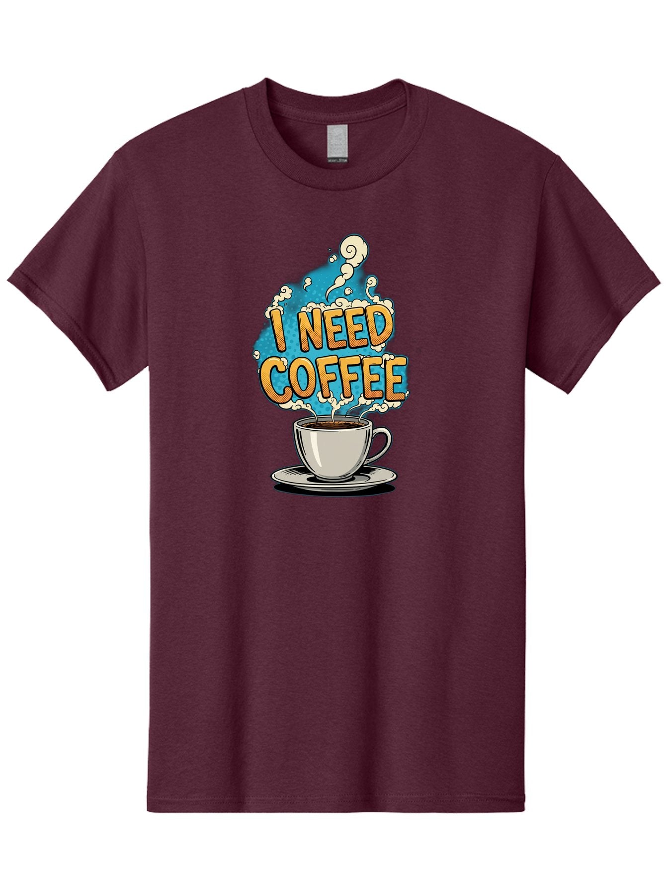 I-Need-Coffee-9 Men'S Graphic Tee, 100% Cotton, Comfortable Casual Summer Wear, Machine Washable, Coffee Cup, Morning Coffee, Coffee Addiction, Caffeine Fix, Morning Motivation, Coffee Lover, Steaming Hot Coffee, Coffee Break Bac073 3