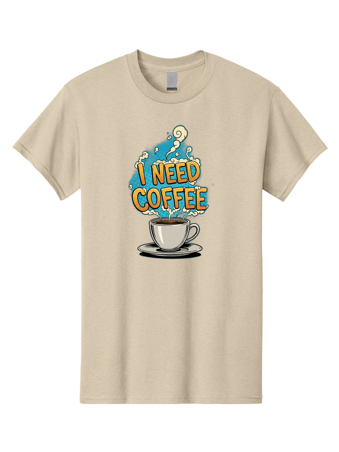 I-Need-Coffee-9 Men'S Graphic Tee, 100% Cotton, Comfortable Casual Summer Wear, Machine Washable, Coffee Cup, Morning Coffee, Coffee Addiction, Caffeine Fix, Morning Motivation, Coffee Lover, Steaming Hot Coffee, Coffee Break Bac073 4