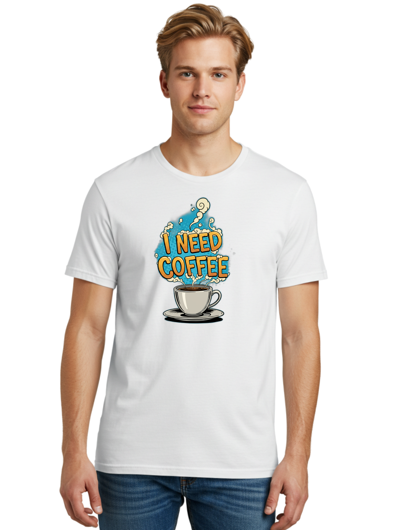 I-Need-Coffee-9 Men'S Graphic Tee, 100% Cotton, Comfortable Casual Summer Wear, Machine Washable, Coffee Cup, Morning Coffee, Coffee Addiction, Caffeine Fix, Morning Motivation, Coffee Lover, Steaming Hot Coffee, Coffee Break Bac073 29
