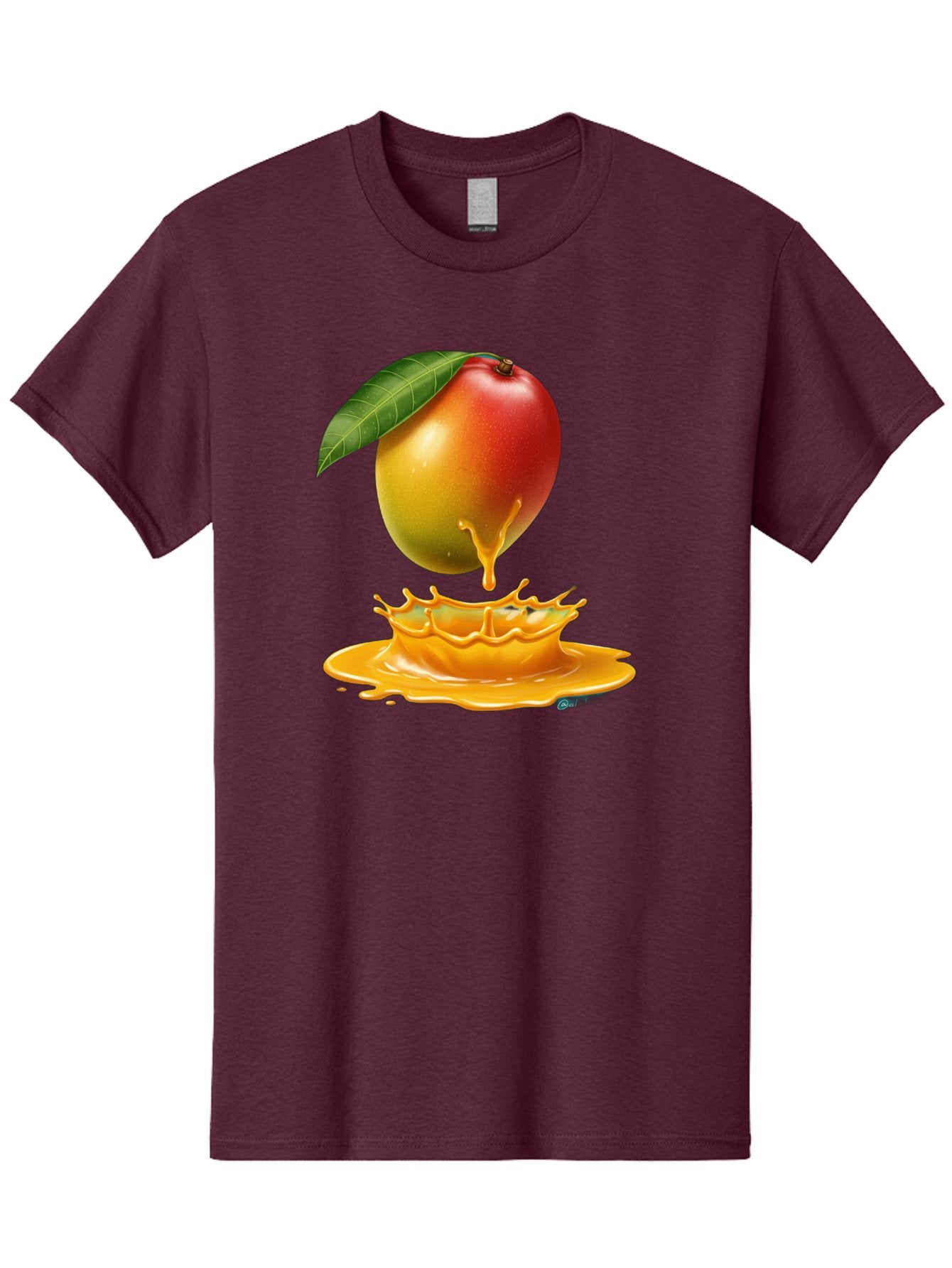 Juicy-Mango Men'S Graphic Tee, 100% Cotton, Comfortable Casual Summer Wear, Machine Washable, Juicy Mango, Mango Juice Splash, Fresh Fruit, Vibrant Colors, Ripe Mango, Mango Pulp, Splash Effect, Sweet And Tangy Bac079 12