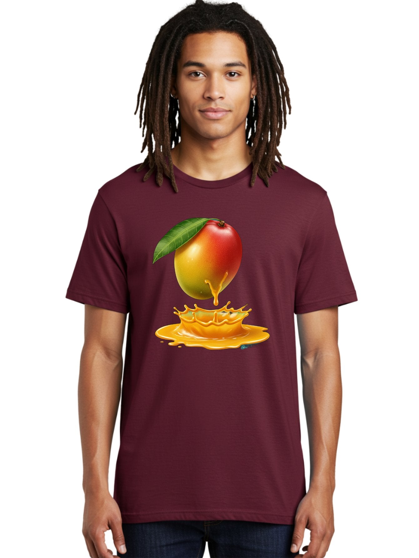 Juicy-Mango Men'S Graphic Tee, 100% Cotton, Comfortable Casual Summer Wear, Machine Washable, Juicy Mango, Mango Juice Splash, Fresh Fruit, Vibrant Colors, Ripe Mango, Mango Pulp, Splash Effect, Sweet And Tangy Bac079 28