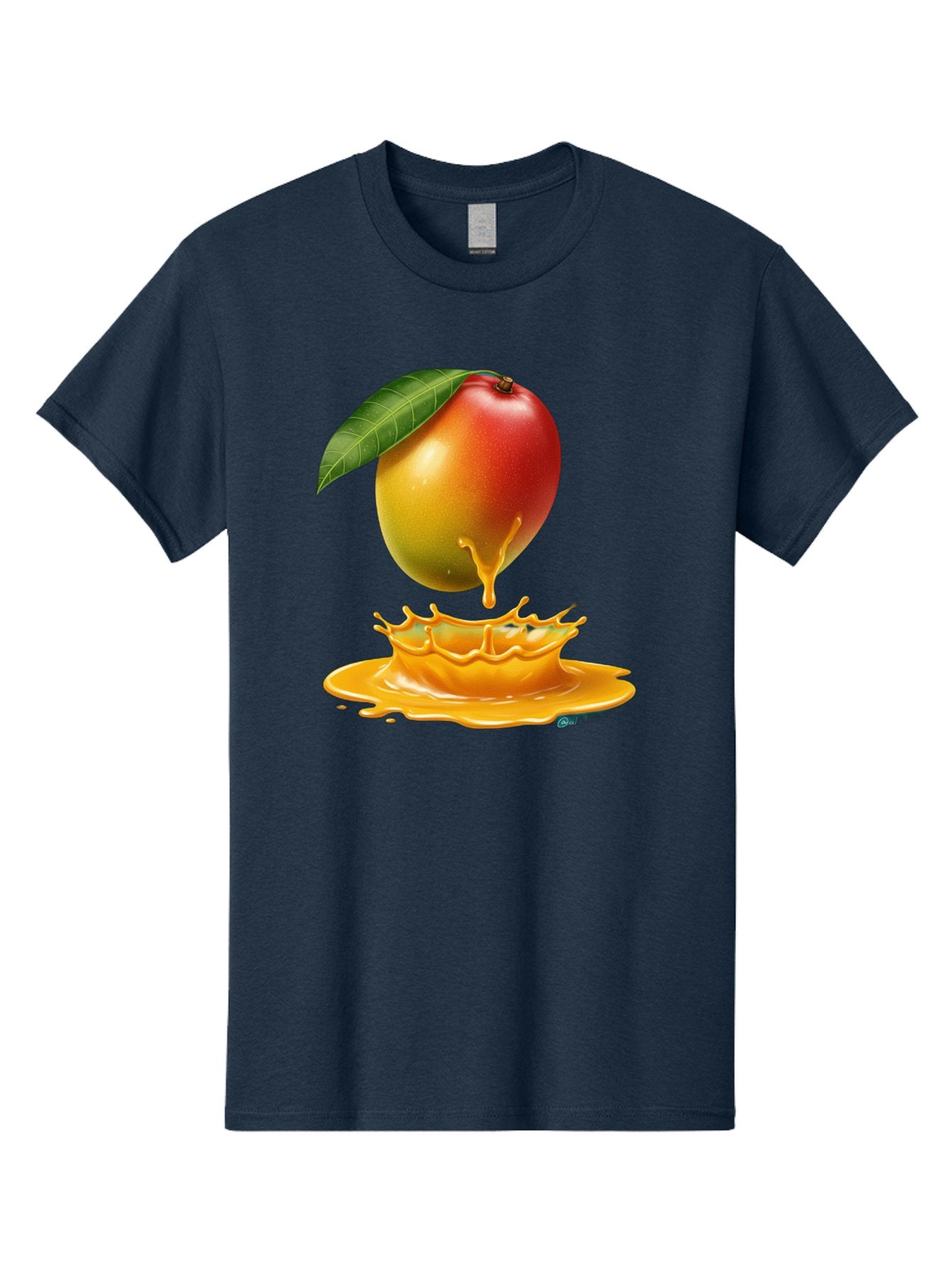 Juicy-Mango Men'S Graphic Tee, 100% Cotton, Comfortable Casual Summer Wear, Machine Washable, Juicy Mango, Mango Juice Splash, Fresh Fruit, Vibrant Colors, Ripe Mango, Mango Pulp, Splash Effect, Sweet And Tangy Bac079 8
