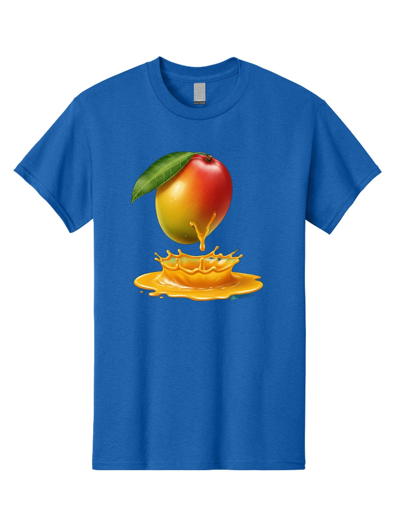 Juicy-Mango Men'S Graphic Tee, 100% Cotton, Comfortable Casual Summer Wear, Machine Washable, Juicy Mango, Mango Juice Splash, Fresh Fruit, Vibrant Colors, Ripe Mango, Mango Pulp, Splash Effect, Sweet And Tangy Bac079 15