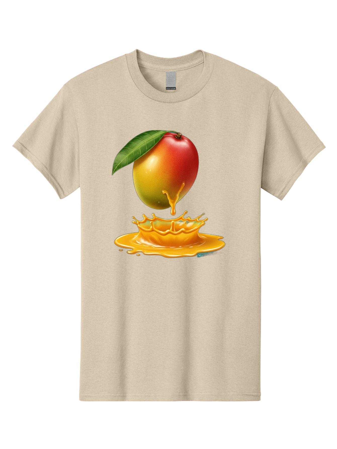 Juicy-Mango Men'S Graphic Tee, 100% Cotton, Comfortable Casual Summer Wear, Machine Washable, Juicy Mango, Mango Juice Splash, Fresh Fruit, Vibrant Colors, Ripe Mango, Mango Pulp, Splash Effect, Sweet And Tangy Bac079 14