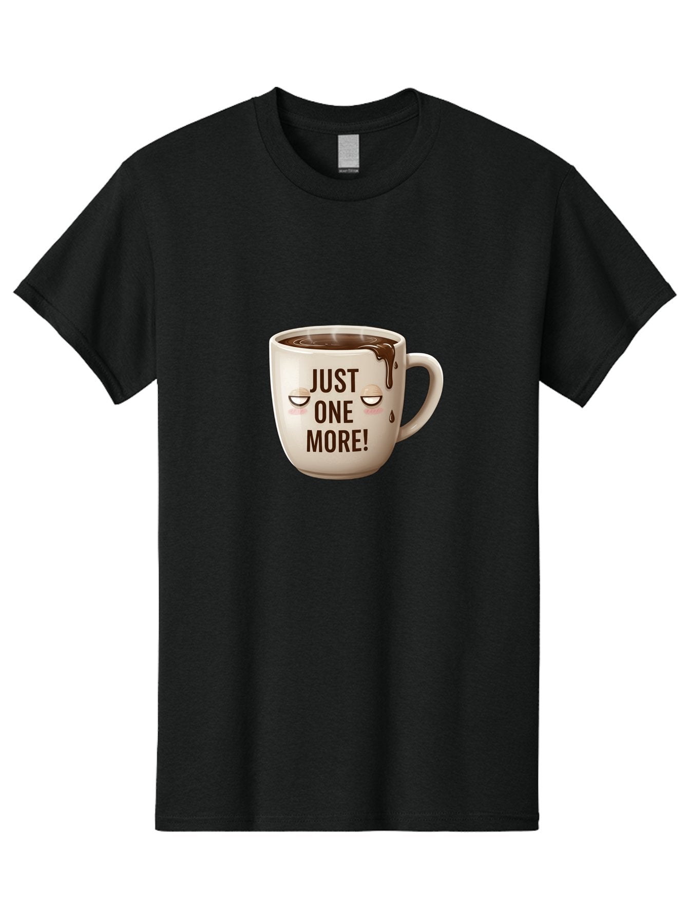 Just-One-More-1 Men'S Graphic Tee, 100% Cotton, Comfortable Casual Summer Wear, Machine Washable, Coffee Mug, Hot Chocolate, Morning Coffee, Funny Quote, Cute Design, Coffee Lover, Humorous Phrase, Adorable Character Bac080 5