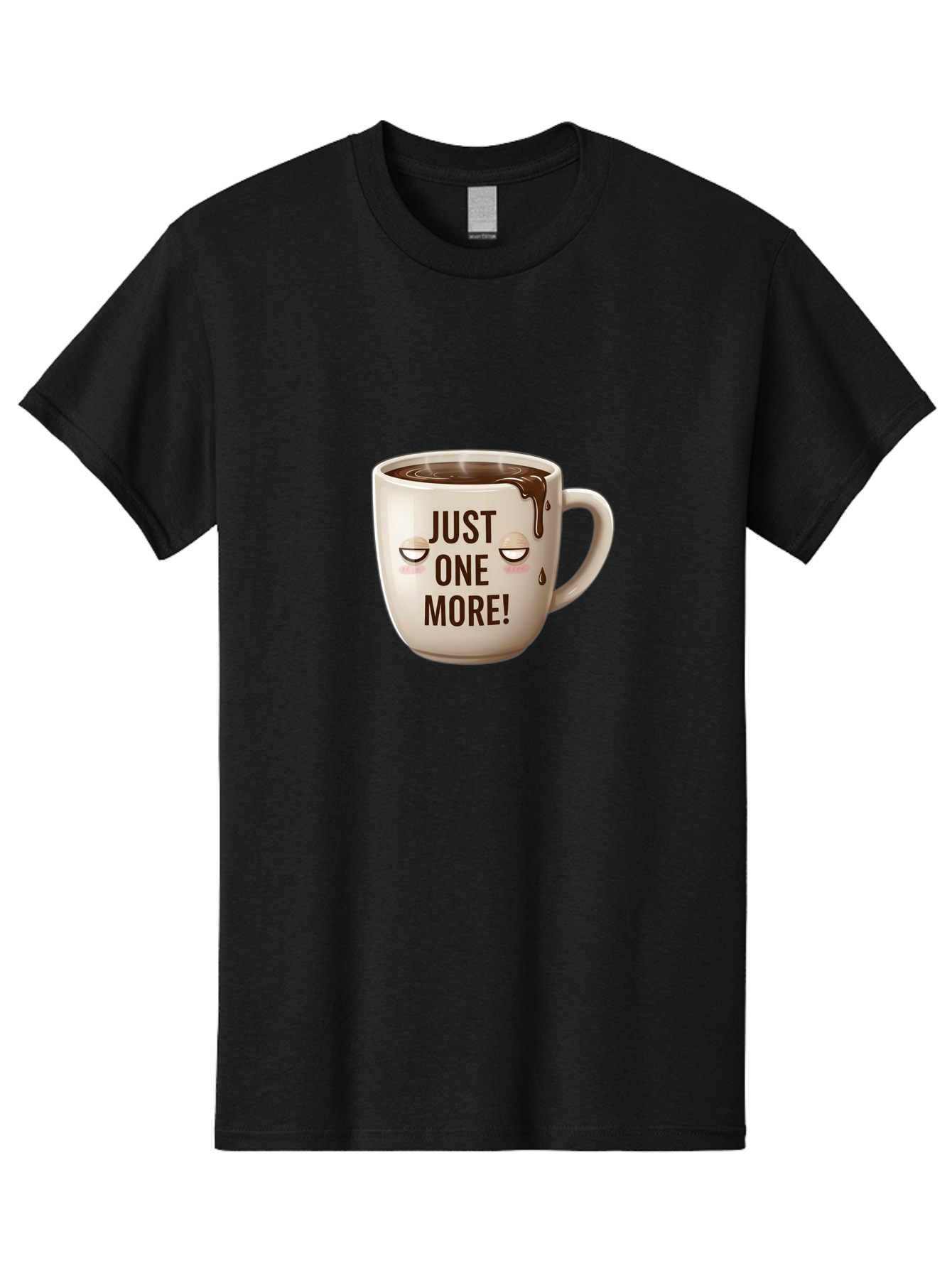 Just-One-More-1 Men'S Graphic Tee, 100% Cotton, Comfortable Casual Summer Wear, Machine Washable, Coffee Mug, Hot Chocolate, Morning Coffee, Funny Quote, Cute Design, Coffee Lover, Humorous Phrase, Adorable Character Bac080 8