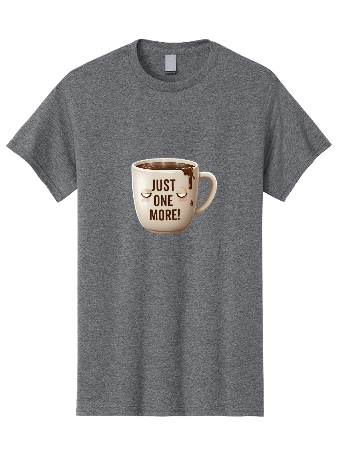 Just-One-More-1 Men'S Graphic Tee, 100% Cotton, Comfortable Casual Summer Wear, Machine Washable, Coffee Mug, Hot Chocolate, Morning Coffee, Funny Quote, Cute Design, Coffee Lover, Humorous Phrase, Adorable Character Bac080 5