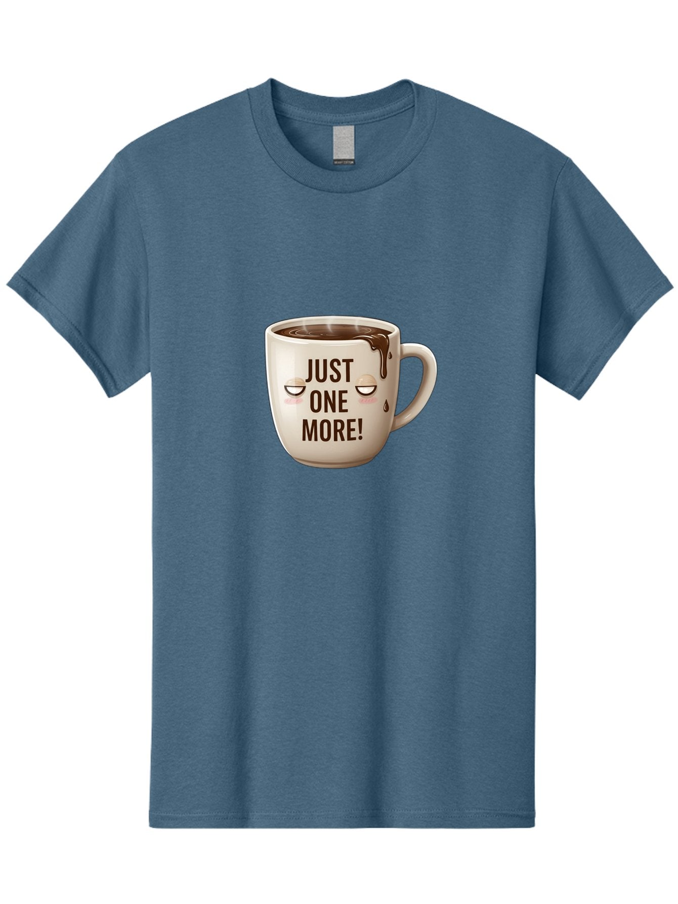 Just-One-More-1 Men'S Graphic Tee, 100% Cotton, Comfortable Casual Summer Wear, Machine Washable, Coffee Mug, Hot Chocolate, Morning Coffee, Funny Quote, Cute Design, Coffee Lover, Humorous Phrase, Adorable Character Bac080 12