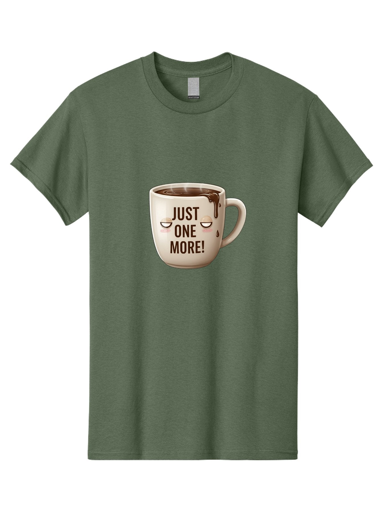 Just-One-More-1 Men'S Graphic Tee, 100% Cotton, Comfortable Casual Summer Wear, Machine Washable, Coffee Mug, Hot Chocolate, Morning Coffee, Funny Quote, Cute Design, Coffee Lover, Humorous Phrase, Adorable Character Bac080 11