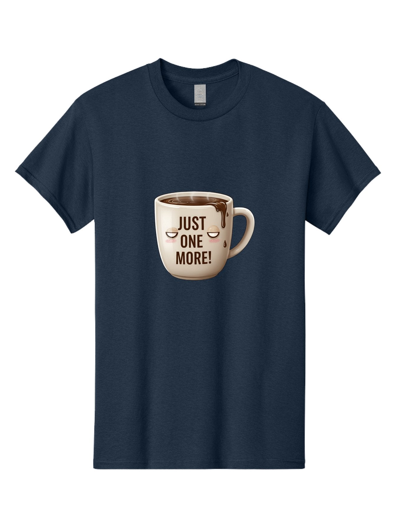 Just-One-More-1 Men'S Graphic Tee, 100% Cotton, Comfortable Casual Summer Wear, Machine Washable, Coffee Mug, Hot Chocolate, Morning Coffee, Funny Quote, Cute Design, Coffee Lover, Humorous Phrase, Adorable Character Bac080 10