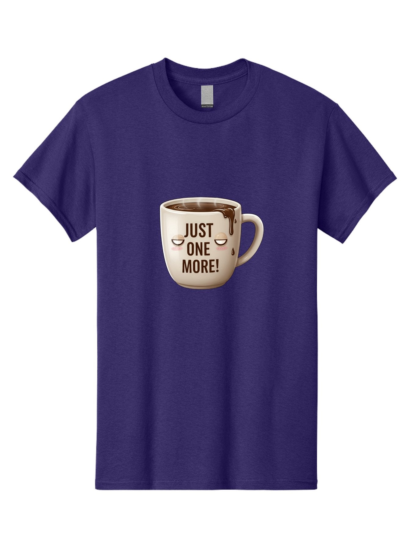 Just-One-More-1 Men'S Graphic Tee, 100% Cotton, Comfortable Casual Summer Wear, Machine Washable, Coffee Mug, Hot Chocolate, Morning Coffee, Funny Quote, Cute Design, Coffee Lover, Humorous Phrase, Adorable Character Bac080 8