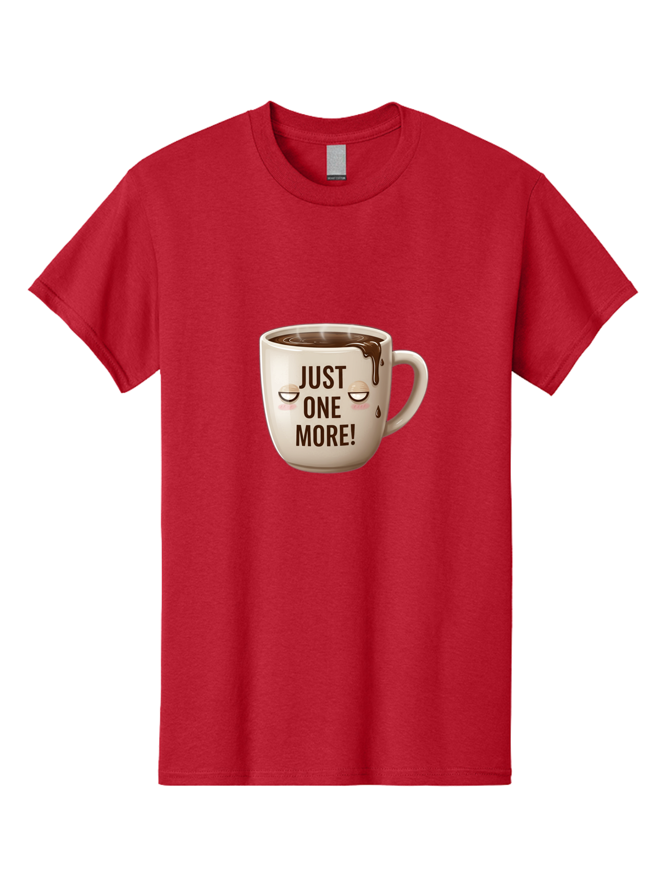 Just-One-More-1 Men'S Graphic Tee, 100% Cotton, Comfortable Casual Summer Wear, Machine Washable, Coffee Mug, Hot Chocolate, Morning Coffee, Funny Quote, Cute Design, Coffee Lover, Humorous Phrase, Adorable Character Bac080 12