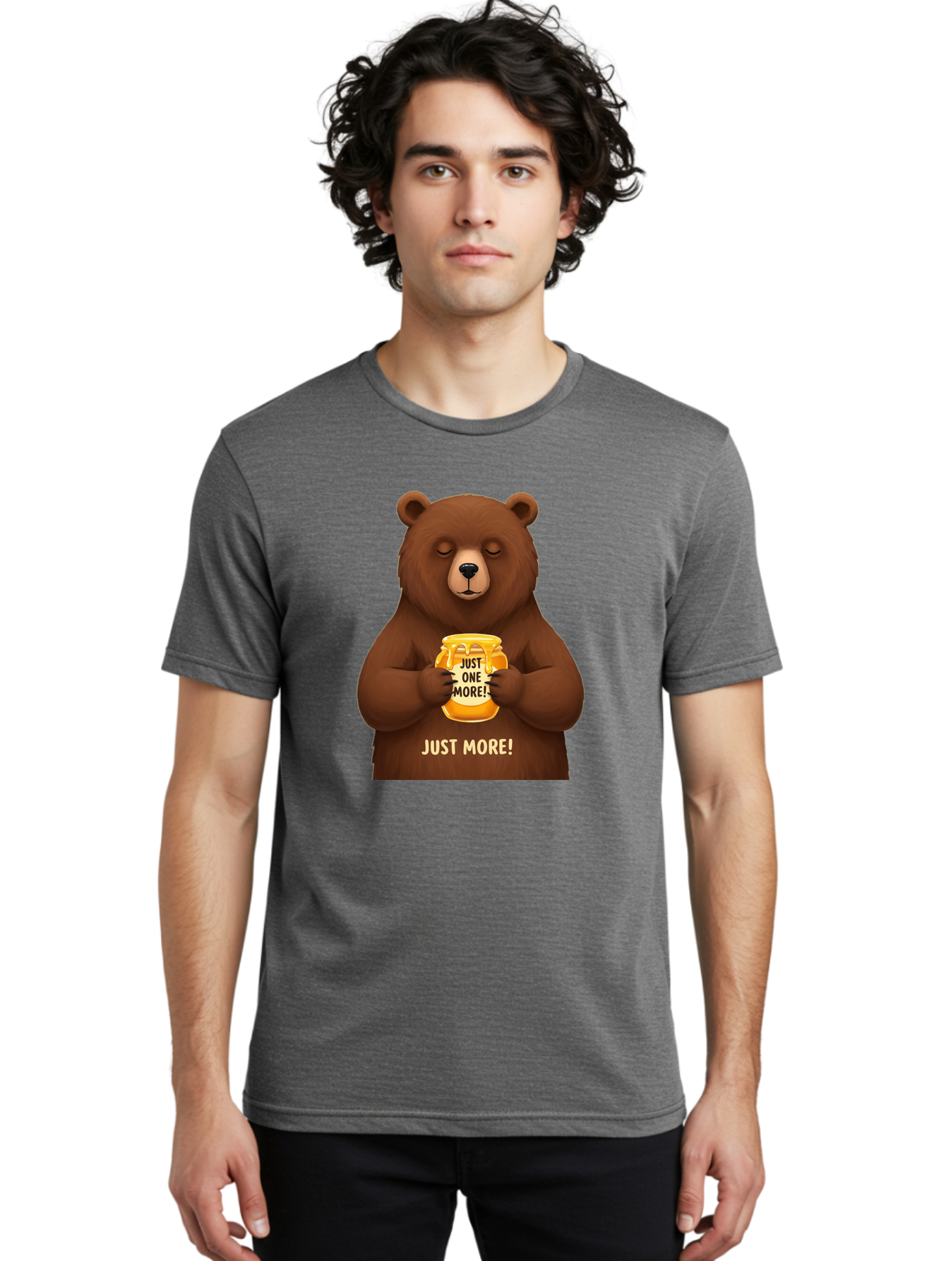 Just-One-More-2 Men'S Graphic Tee, 100% Cotton, Comfortable Casual Summer Wear, Machine Washable, Funny Bear, Beer Mug, Just One More, Humorous, Cartoon, Happy Hour, Beer Lover, Relaxed Bear, Amusing Character, Beer Culture Bac081 29