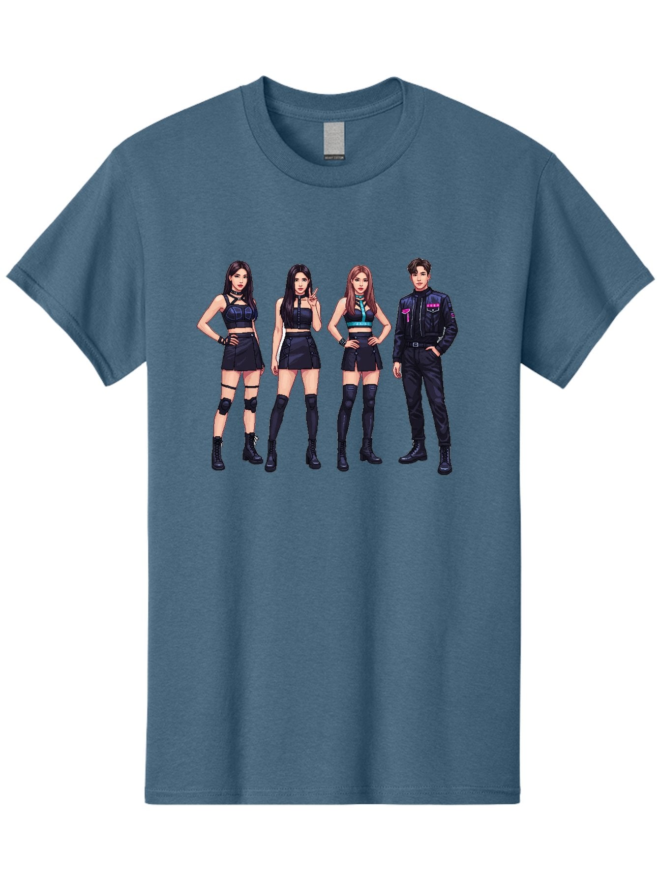 K-Pop-Group-8 Men'S Graphic Tee, 100% Cotton, Comfortable Casual Summer Wear, Machine Washable, K-Pop Fashion, Group Of Performers, Black Outfits, Stylish Clothing, Edgy Style, Modern Fashion Trends, Pop Culture Icons, Entertainment Industry, Bac097 9