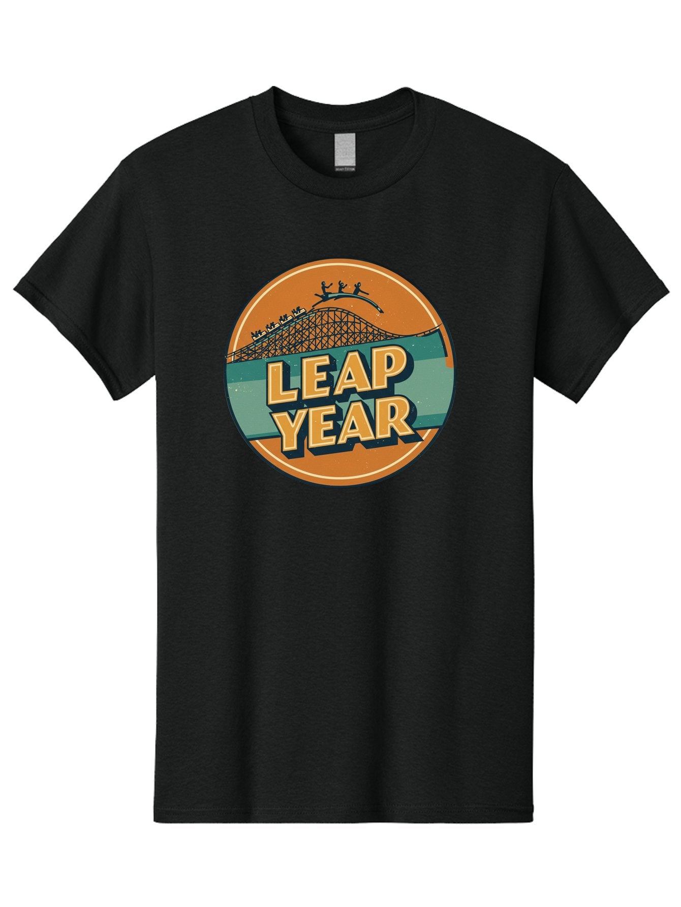 Leap-Year-3 Men'S Graphic Tee, 100% Cotton, Comfortable Casual Summer Wear, Machine Washable, Leap Year, Roller Coaster, Amusement Park, Thrill Ride, Adventure, Excitement, Fun, Joyful Leaps Bac113 11