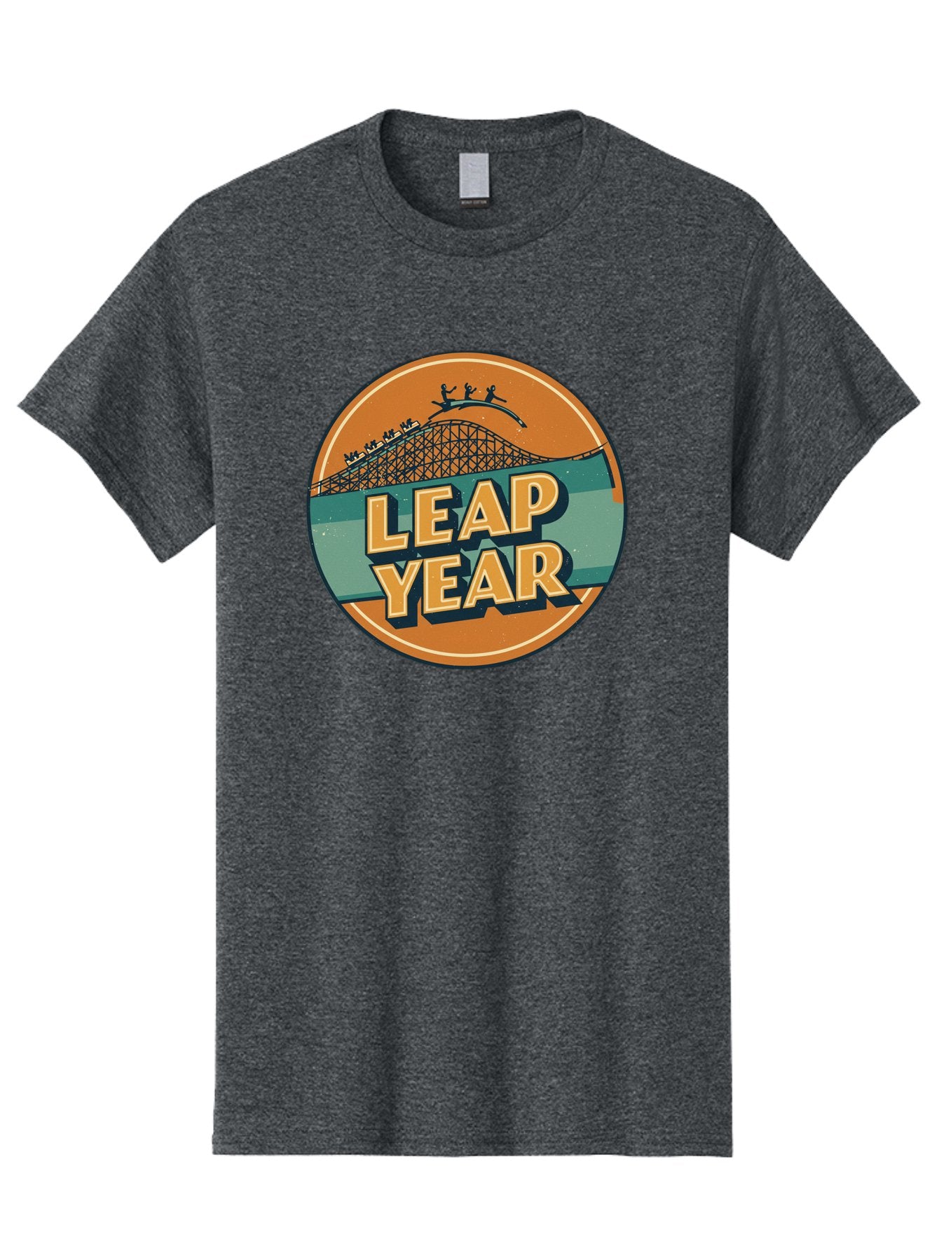 Leap-Year-3 Men'S Graphic Tee, 100% Cotton, Comfortable Casual Summer Wear, Machine Washable, Leap Year, Roller Coaster, Amusement Park, Thrill Ride, Adventure, Excitement, Fun, Joyful Leaps Bac113 13
