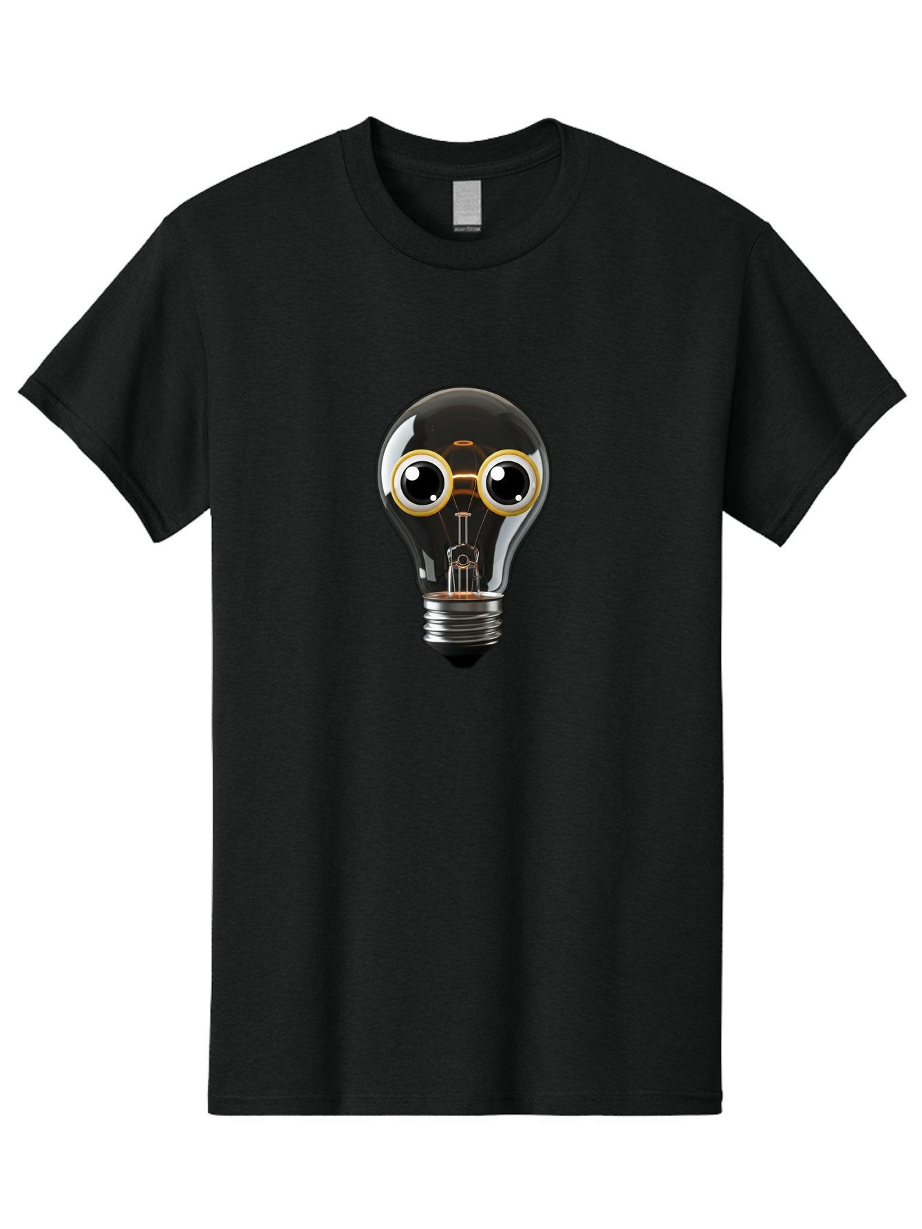 Light-Bulb-Eyes Men'S Graphic Tee, 100% Cotton, Comfortable Casual Summer Wear, Machine Washable, Cartoon Light Bulb, Light Bulb Character, Creative Idea, Innovation, Inspiration, Creative Thinking, Problem Solving Bac120 9