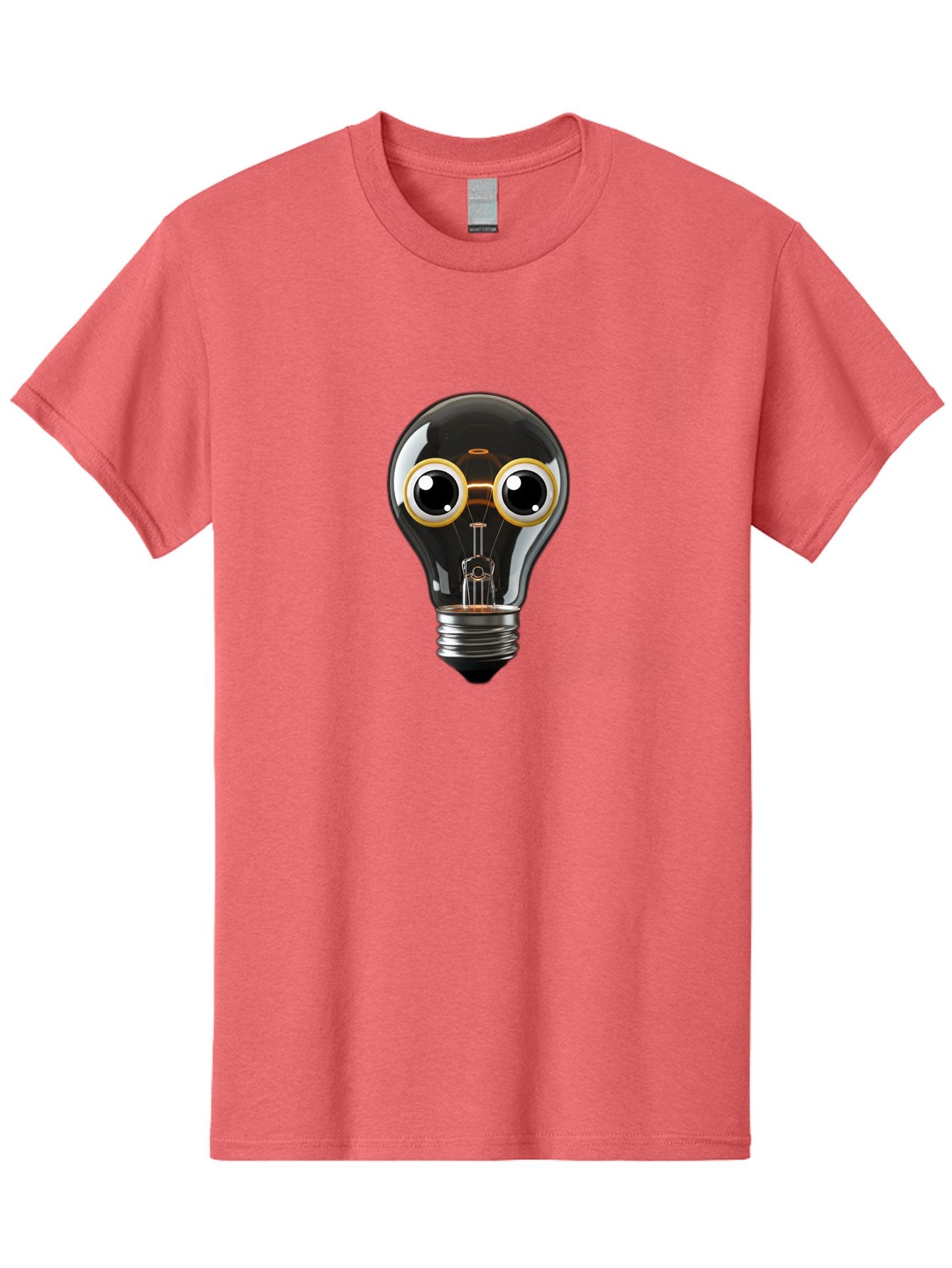 Light-Bulb-Eyes Men'S Graphic Tee, 100% Cotton, Comfortable Casual Summer Wear, Machine Washable, Cartoon Light Bulb, Light Bulb Character, Creative Idea, Innovation, Inspiration, Creative Thinking, Problem Solving Bac120 5