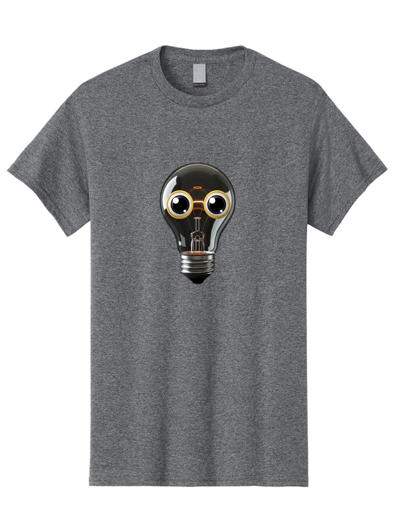 Light-Bulb-Eyes Men'S Graphic Tee, 100% Cotton, Comfortable Casual Summer Wear, Machine Washable, Cartoon Light Bulb, Light Bulb Character, Creative Idea, Innovation, Inspiration, Creative Thinking, Problem Solving Bac120 6