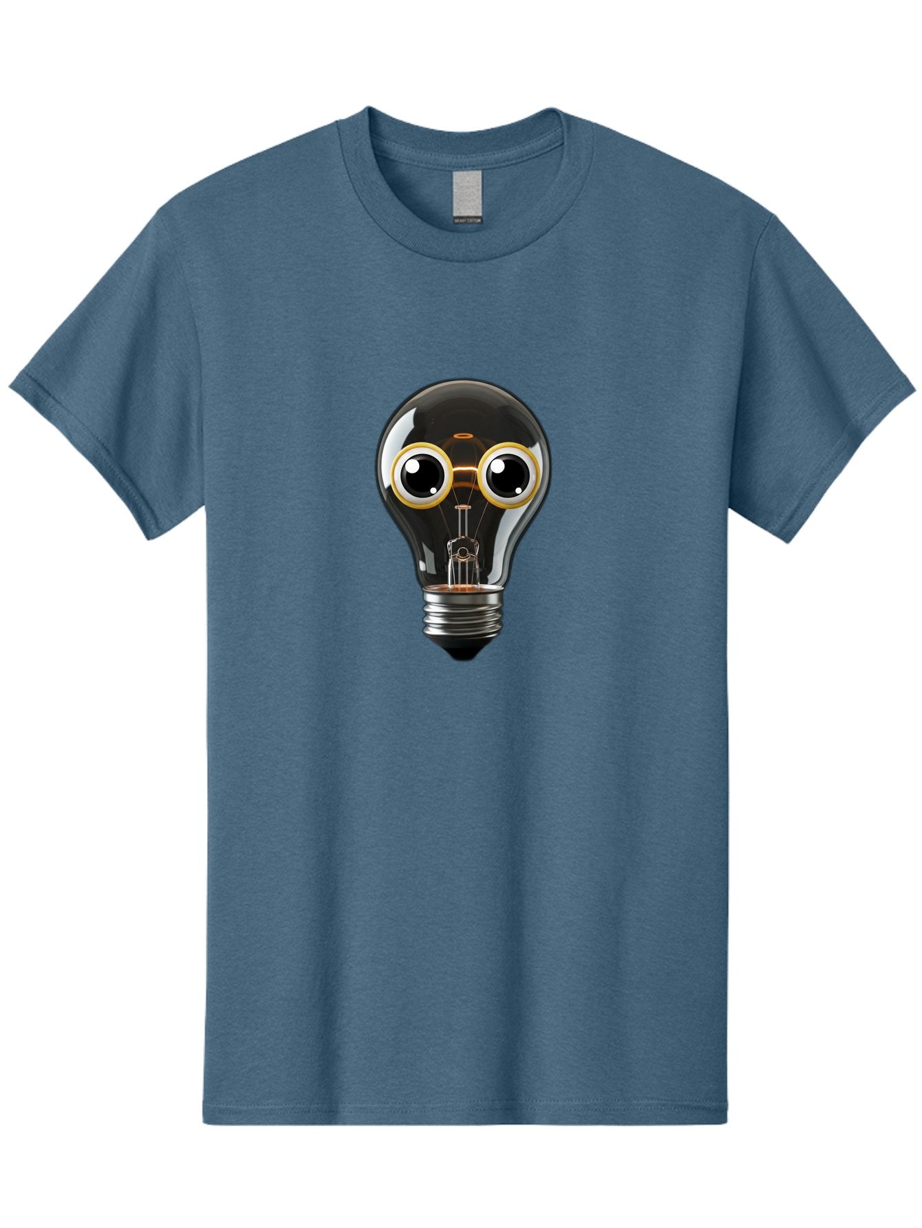 Light-Bulb-Eyes Men'S Graphic Tee, 100% Cotton, Comfortable Casual Summer Wear, Machine Washable, Cartoon Light Bulb, Light Bulb Character, Creative Idea, Innovation, Inspiration, Creative Thinking, Problem Solving Bac120 11