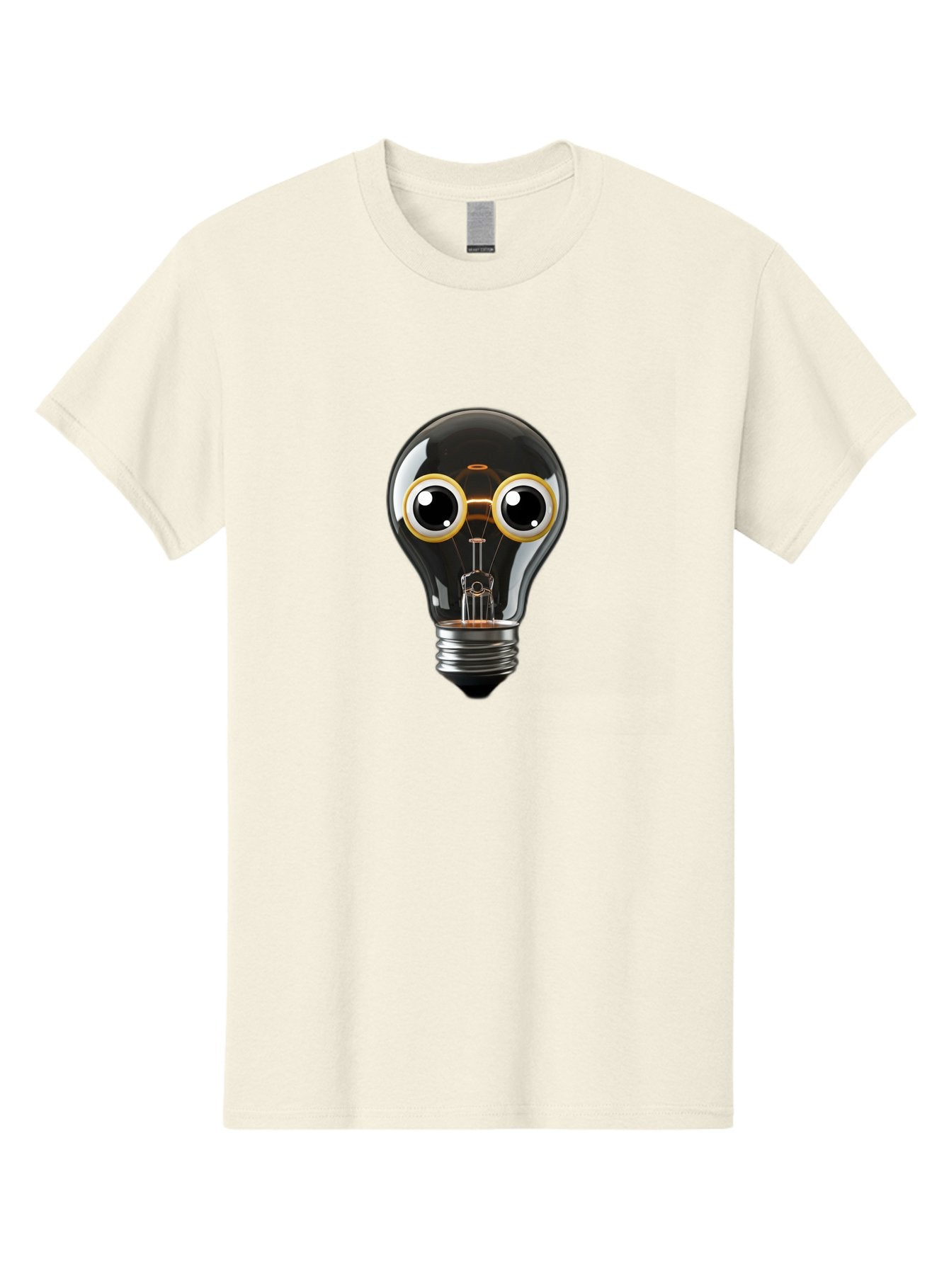 Light-Bulb-Eyes Men'S Graphic Tee, 100% Cotton, Comfortable Casual Summer Wear, Machine Washable, Cartoon Light Bulb, Light Bulb Character, Creative Idea, Innovation, Inspiration, Creative Thinking, Problem Solving Bac120 10