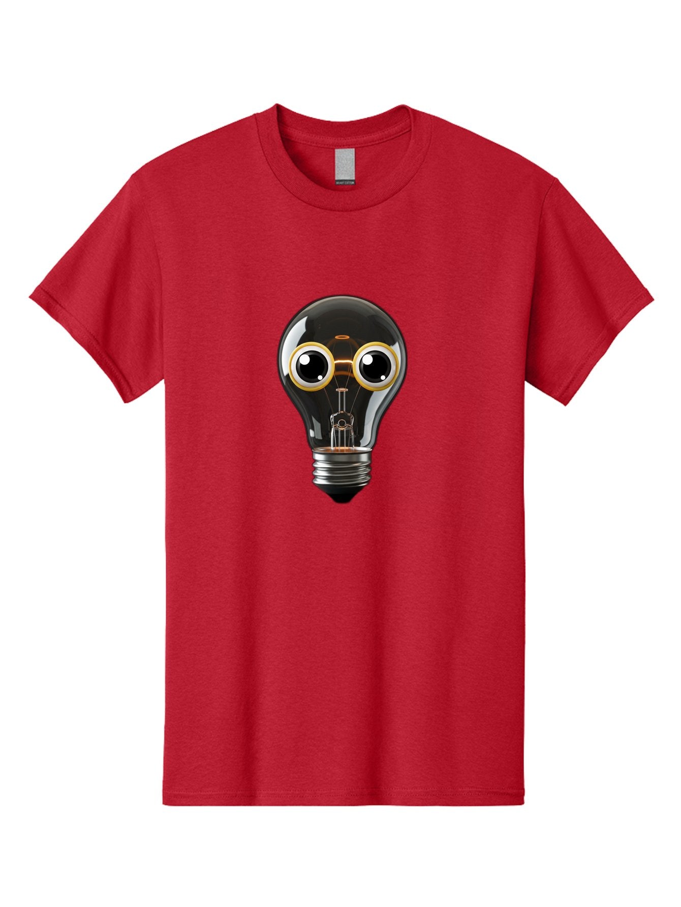 Light-Bulb-Eyes Men'S Graphic Tee, 100% Cotton, Comfortable Casual Summer Wear, Machine Washable, Cartoon Light Bulb, Light Bulb Character, Creative Idea, Innovation, Inspiration, Creative Thinking, Problem Solving Bac120 7