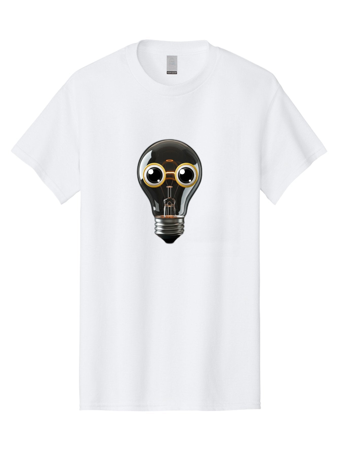 Light-Bulb-Eyes Men'S Graphic Tee, 100% Cotton, Comfortable Casual Summer Wear, Machine Washable, Cartoon Light Bulb, Light Bulb Character, Creative Idea, Innovation, Inspiration, Creative Thinking, Problem Solving Bac120 12
