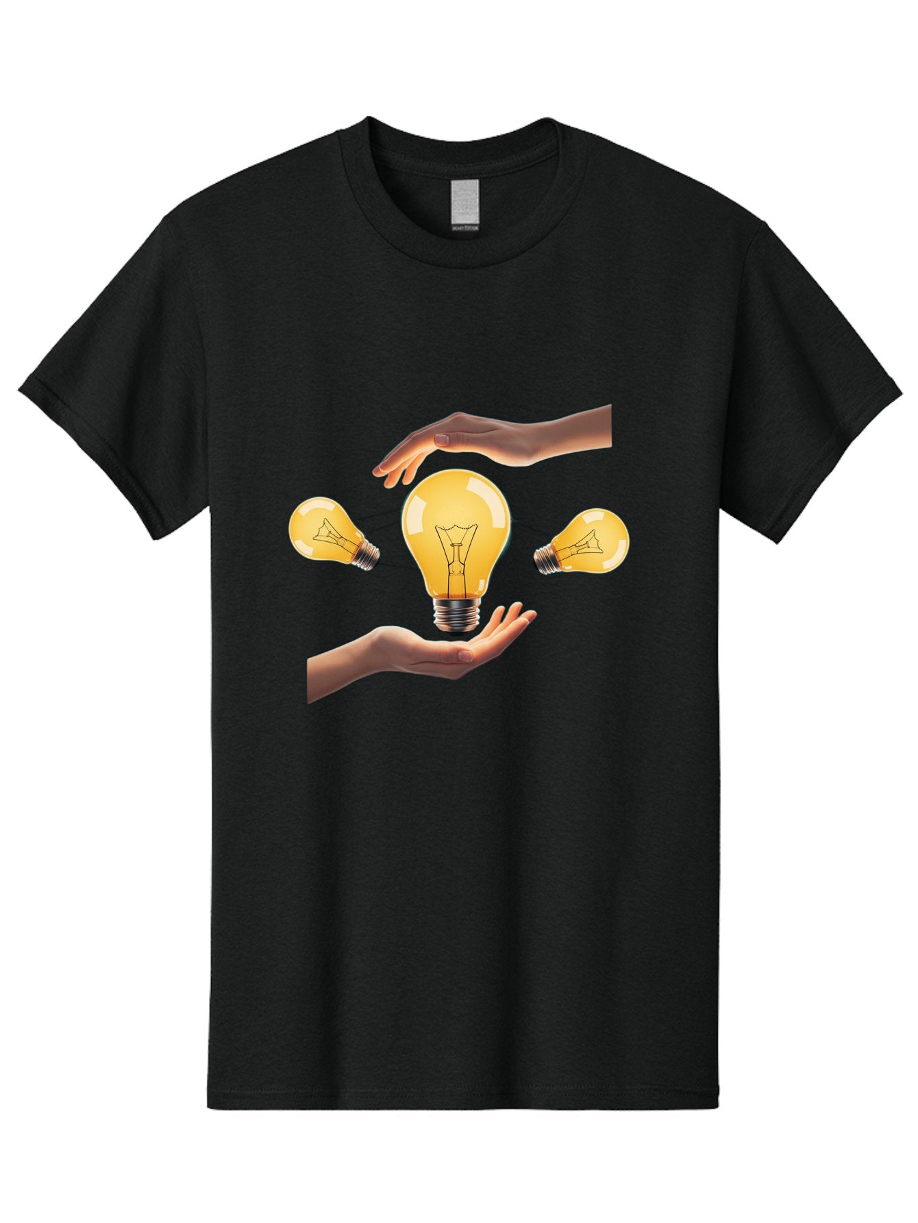 Light-Bulb Men'S Graphic Tee, 100% Cotton, Comfortable Casual Summer Wear, Machine Washable, Creative Idea, Light Bulb Moment, Innovative Thinking, Brainstorming Session, Teamwork, Collaboration, Problem Solving, Glow, Inspiration Bac121 15