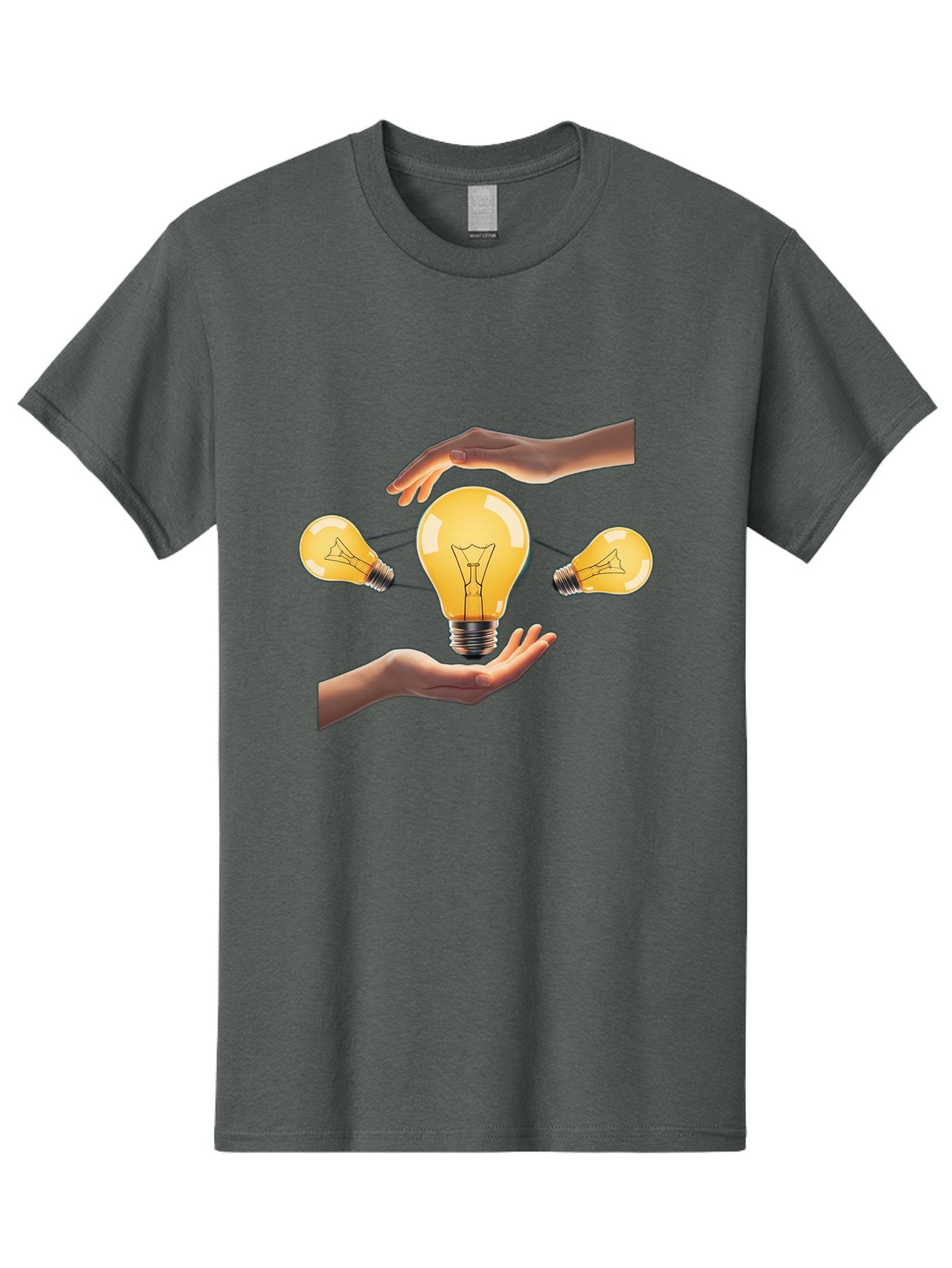 Light-Bulb Men'S Graphic Tee, 100% Cotton, Comfortable Casual Summer Wear, Machine Washable, Creative Idea, Light Bulb Moment, Innovative Thinking, Brainstorming Session, Teamwork, Collaboration, Problem Solving, Glow, Inspiration Bac121 4