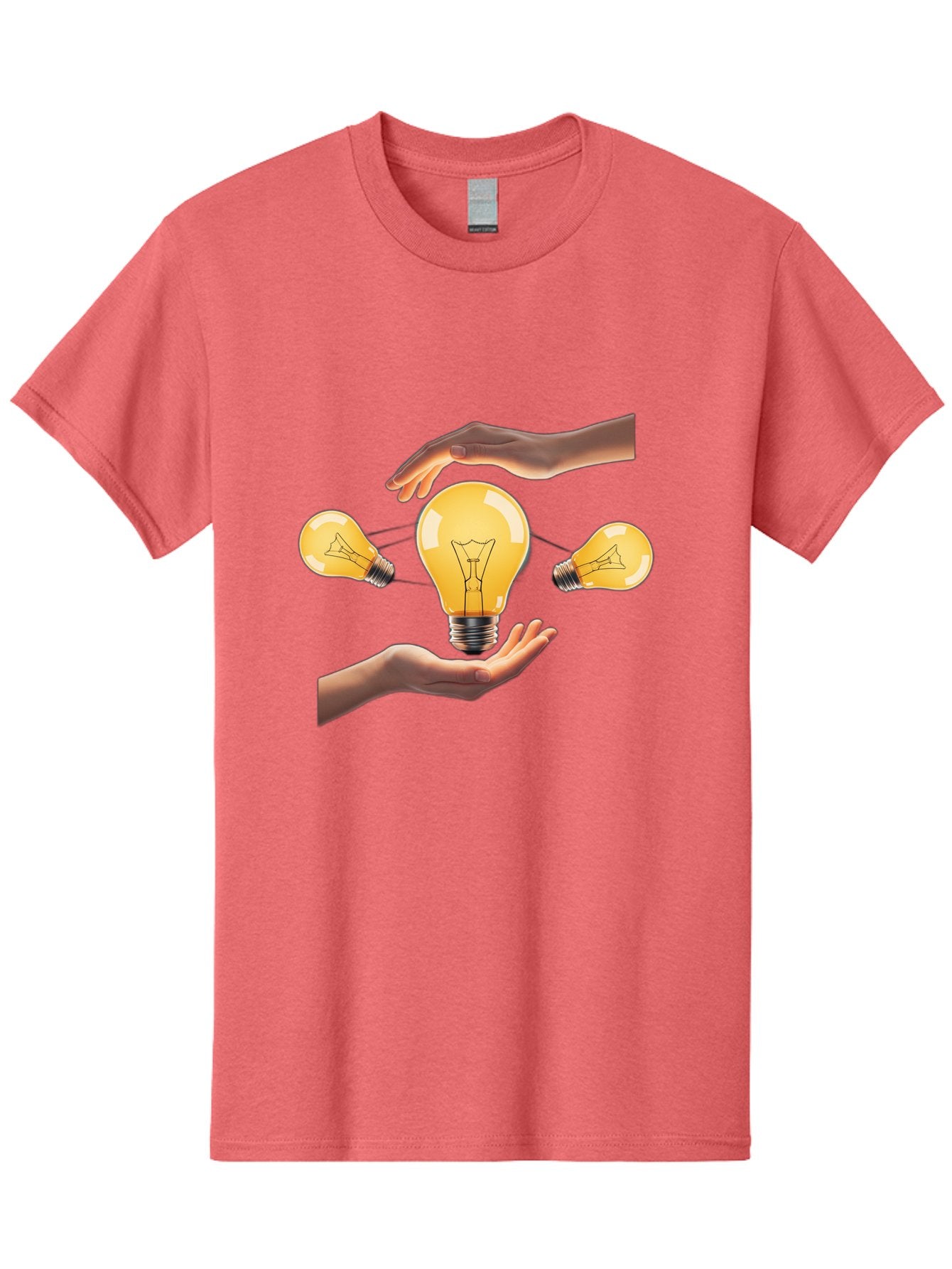 Light-Bulb Men'S Graphic Tee, 100% Cotton, Comfortable Casual Summer Wear, Machine Washable, Creative Idea, Light Bulb Moment, Innovative Thinking, Brainstorming Session, Teamwork, Collaboration, Problem Solving, Glow, Inspiration Bac121