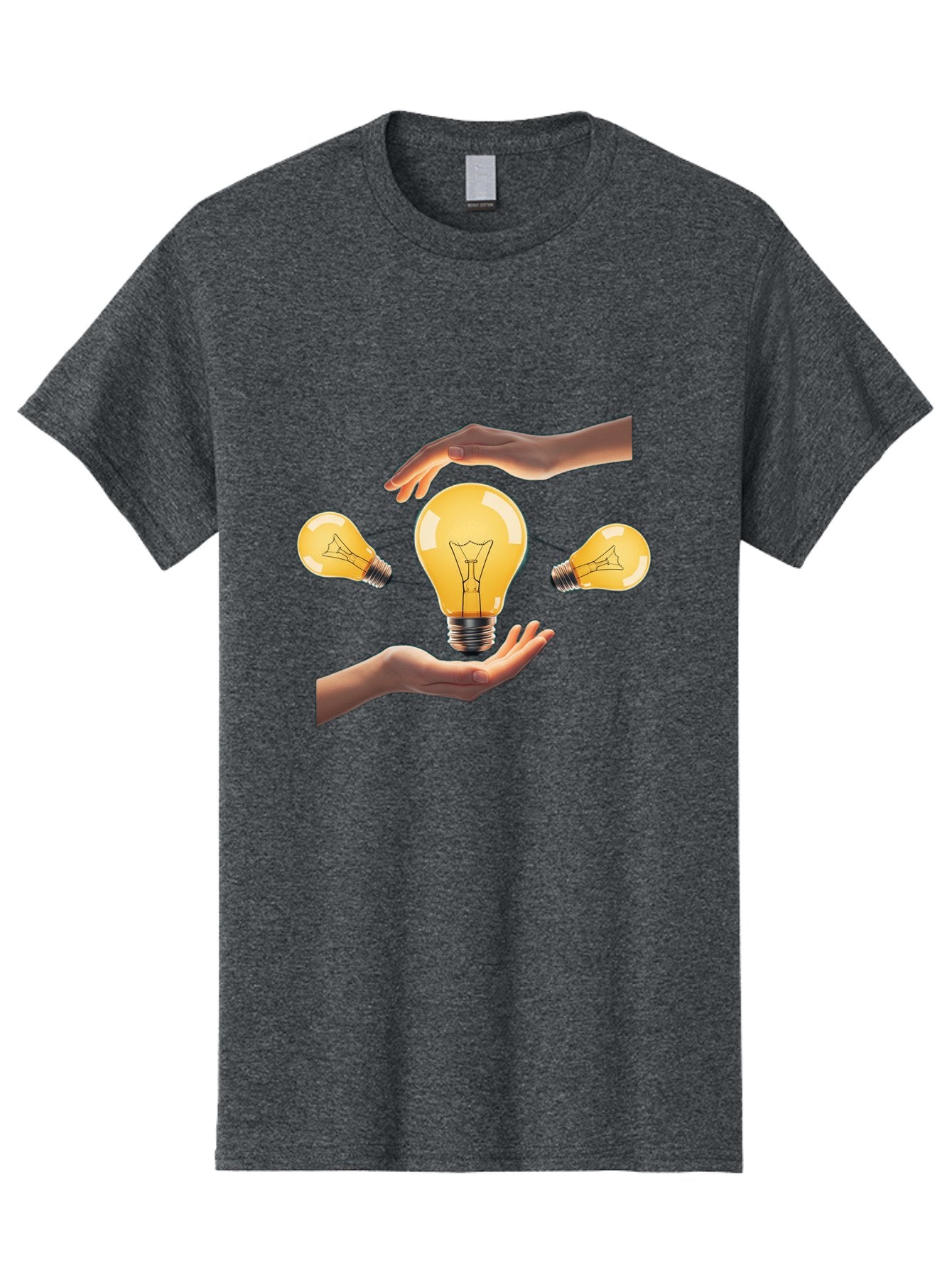 Light-Bulb Men'S Graphic Tee, 100% Cotton, Comfortable Casual Summer Wear, Machine Washable, Creative Idea, Light Bulb Moment, Innovative Thinking, Brainstorming Session, Teamwork, Collaboration, Problem Solving, Glow, Inspiration Bac121 5